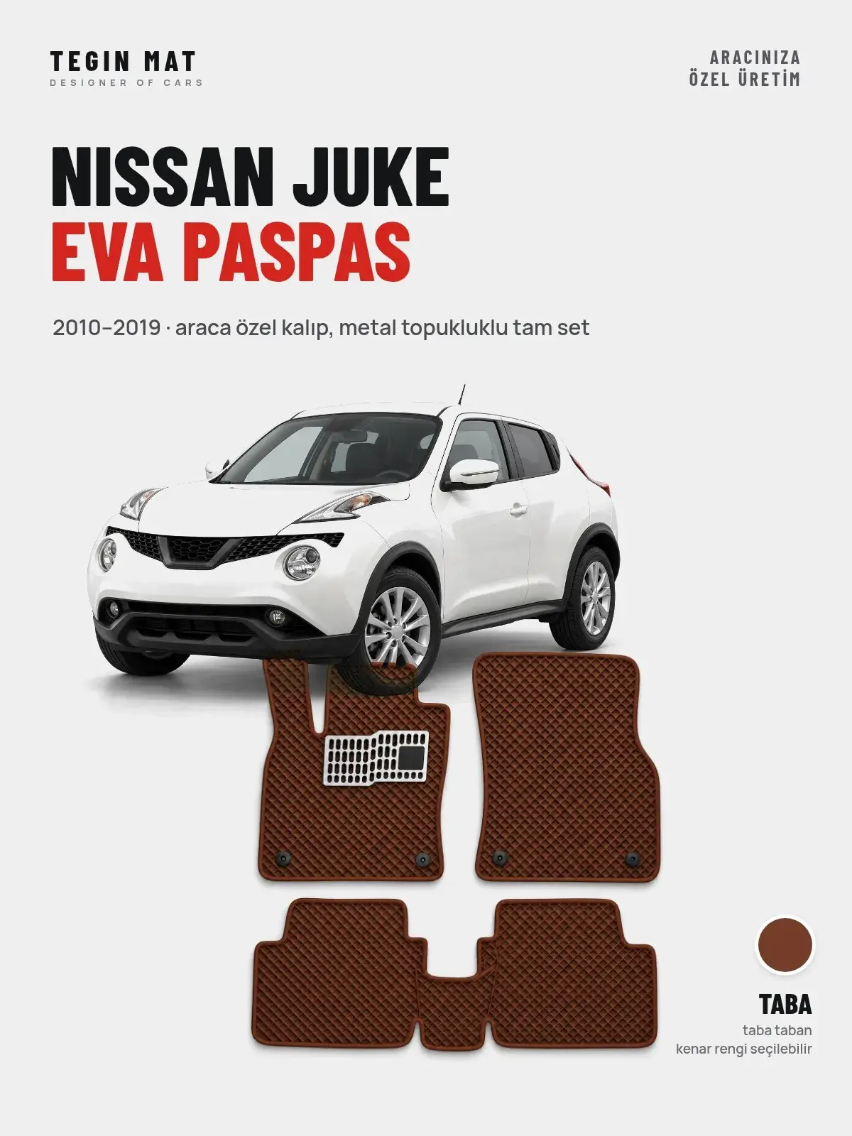 Nissan Juke EVA Oto Paspas Tam Set (2010–2019) Taba – Araca Özel Kalıp (1)