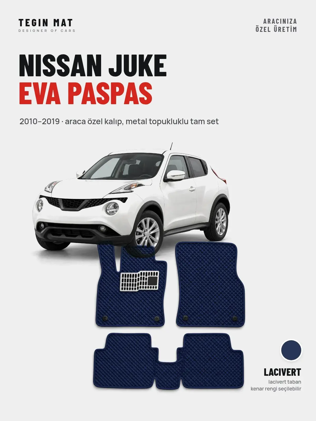 Nissan Juke EVA Oto Paspas Tam Set (2010–2019) Lacivert – Araca Özel Kalıp (1)