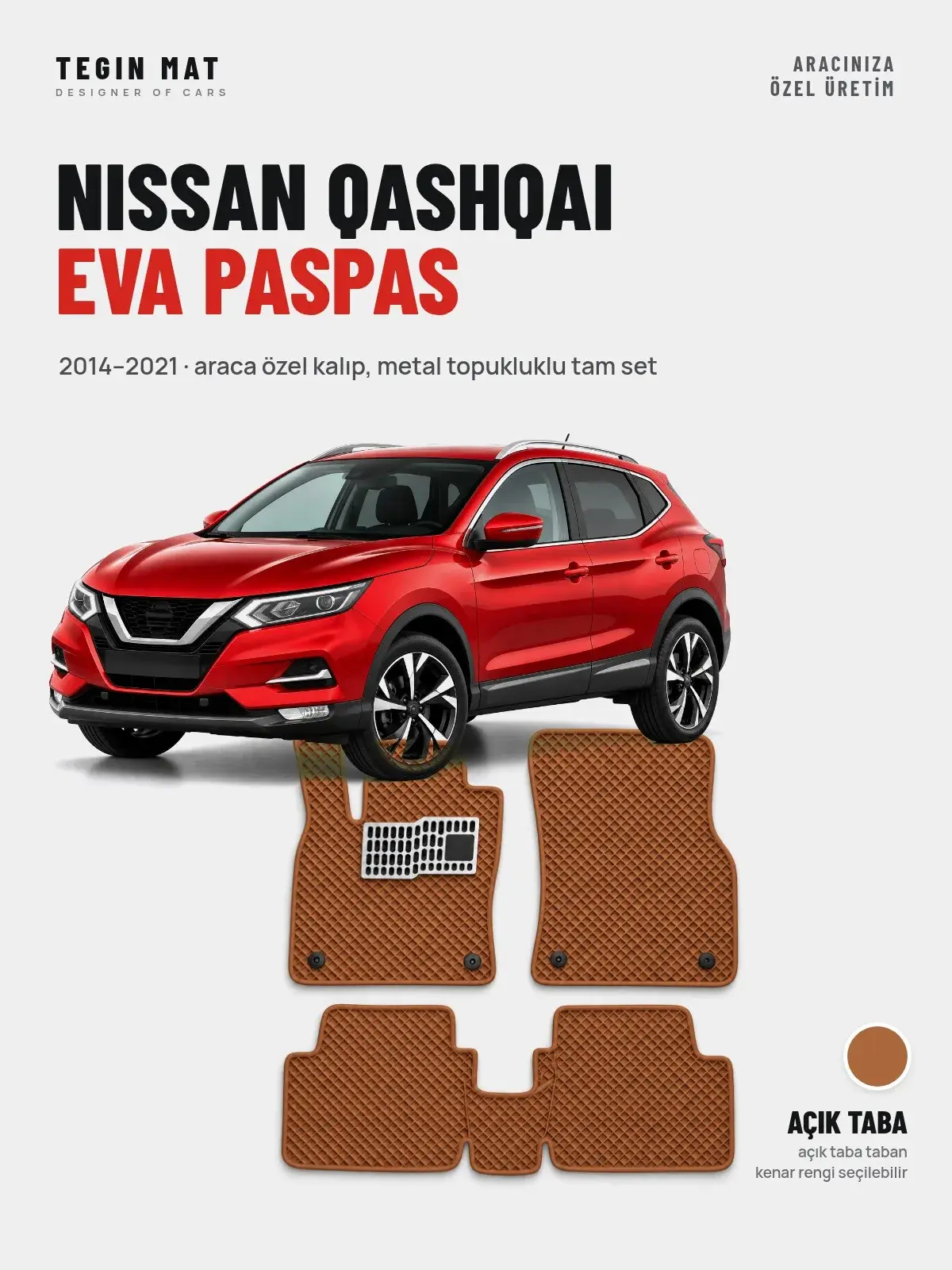Nissan Qashqai EVA Oto Paspas Tam Set (2014–2021) Açık Taba – Araca Özel Kalıp (1)