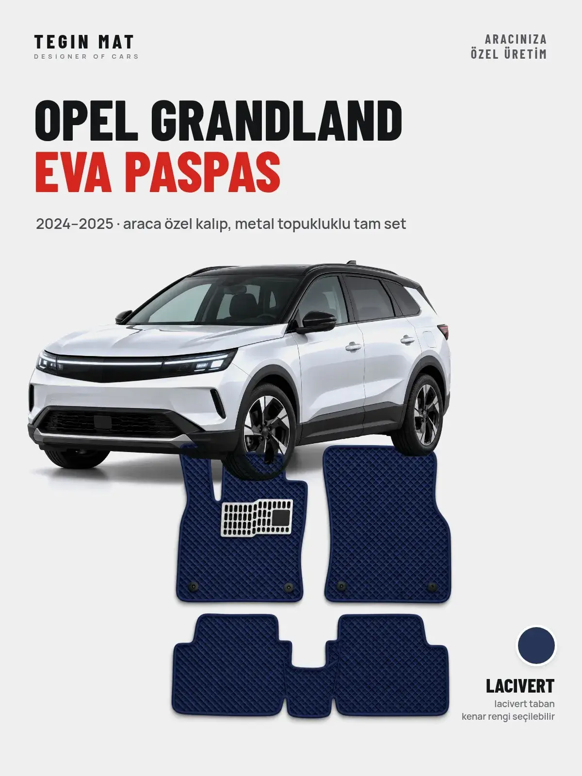 Opel Grandland EVA Oto Paspas Tam Set (2024–2025) Lacivert – Araca Özel Kalıp (1)