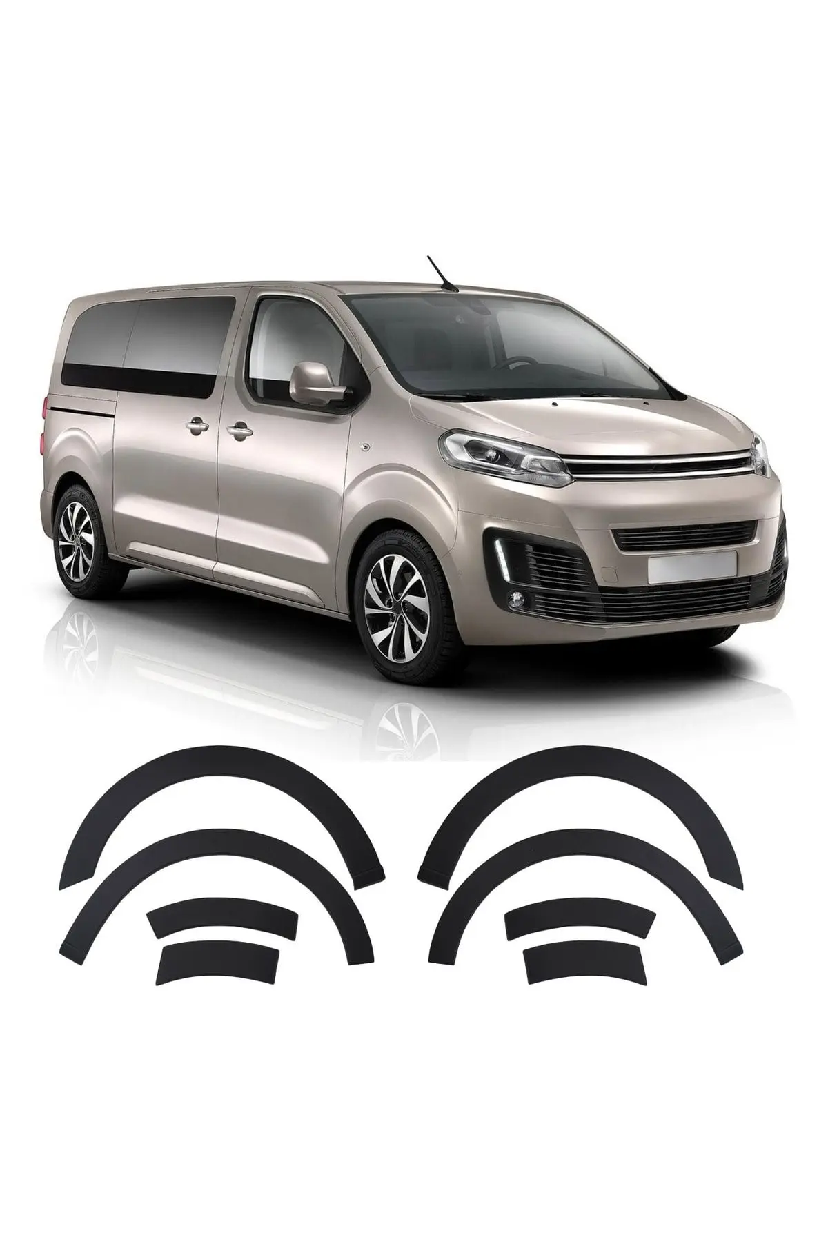 Citroen Jumpy 2017 ve Sonrası Uyumlu Çamurluk Dodik Seti 8 Parça ABS Mat Siyah (1)
