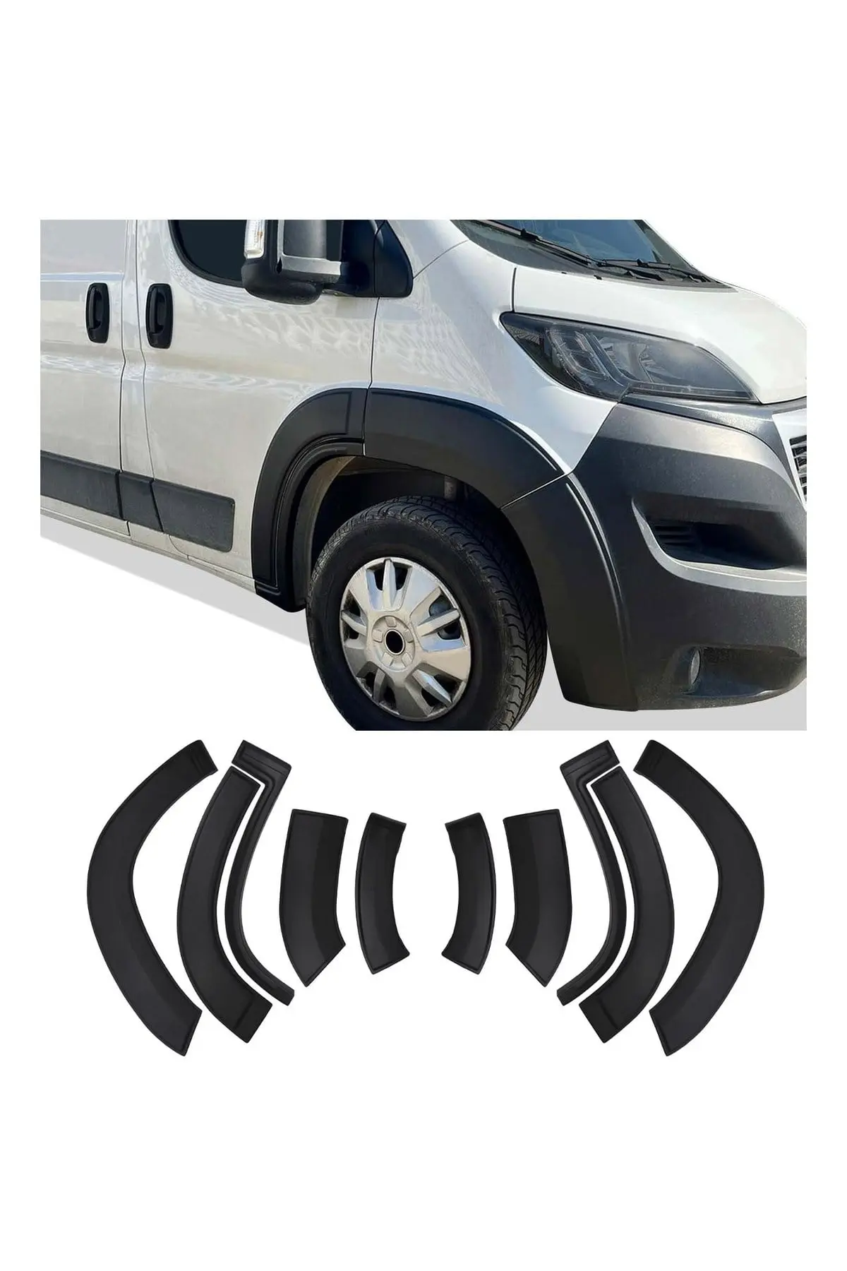 Citroen Jumper Fiat Ducato Peugeot Boxer 2015 ve Sonrası Uyumlu Çamurluk Dodik Seti 12 Parça ABS Mat (1)
