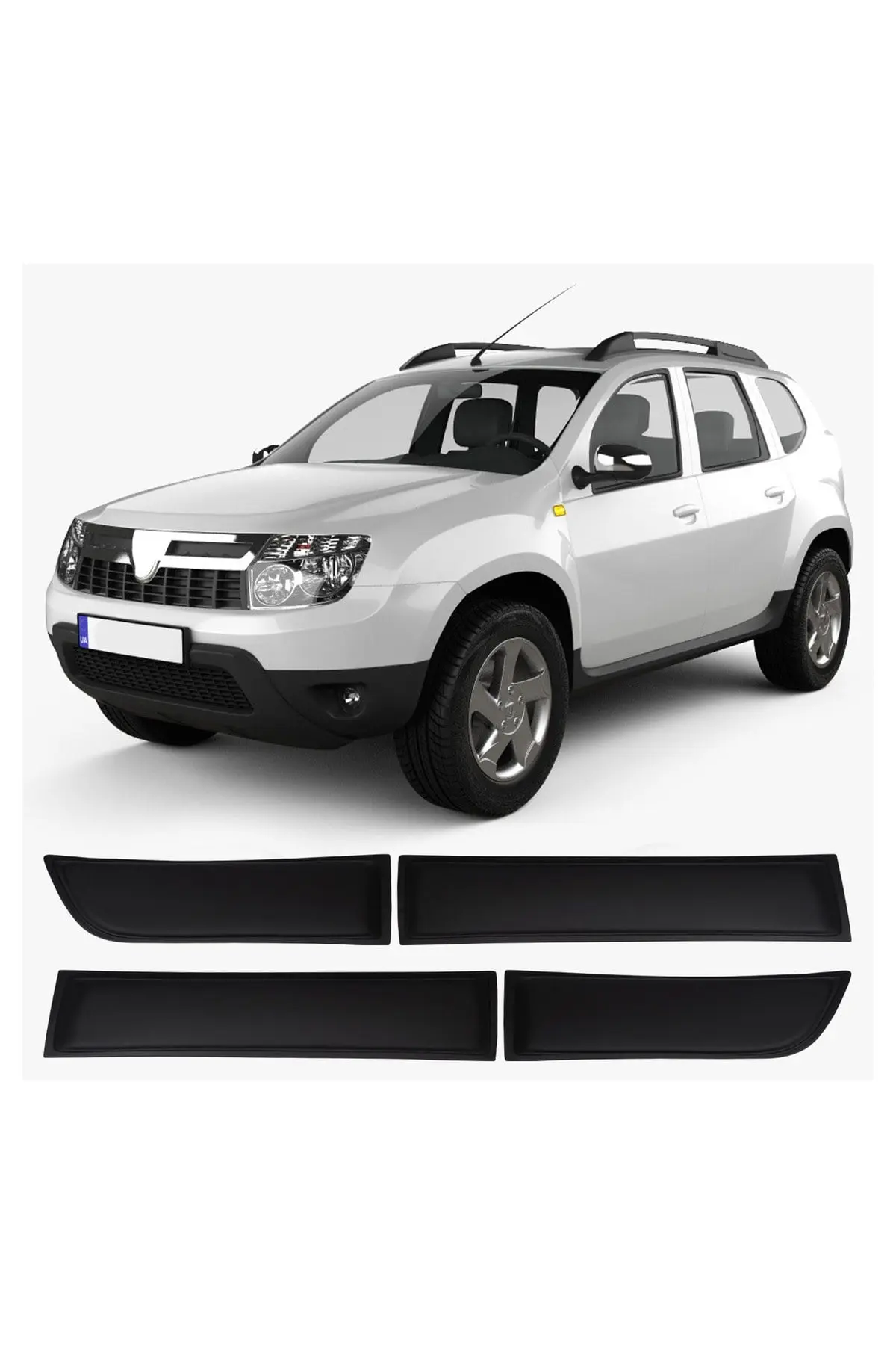 Dacia Duster 2010-2017 Uyumlu Kapı Dodik Seti 4 Parça ABS Düz Mat Siyah (1)