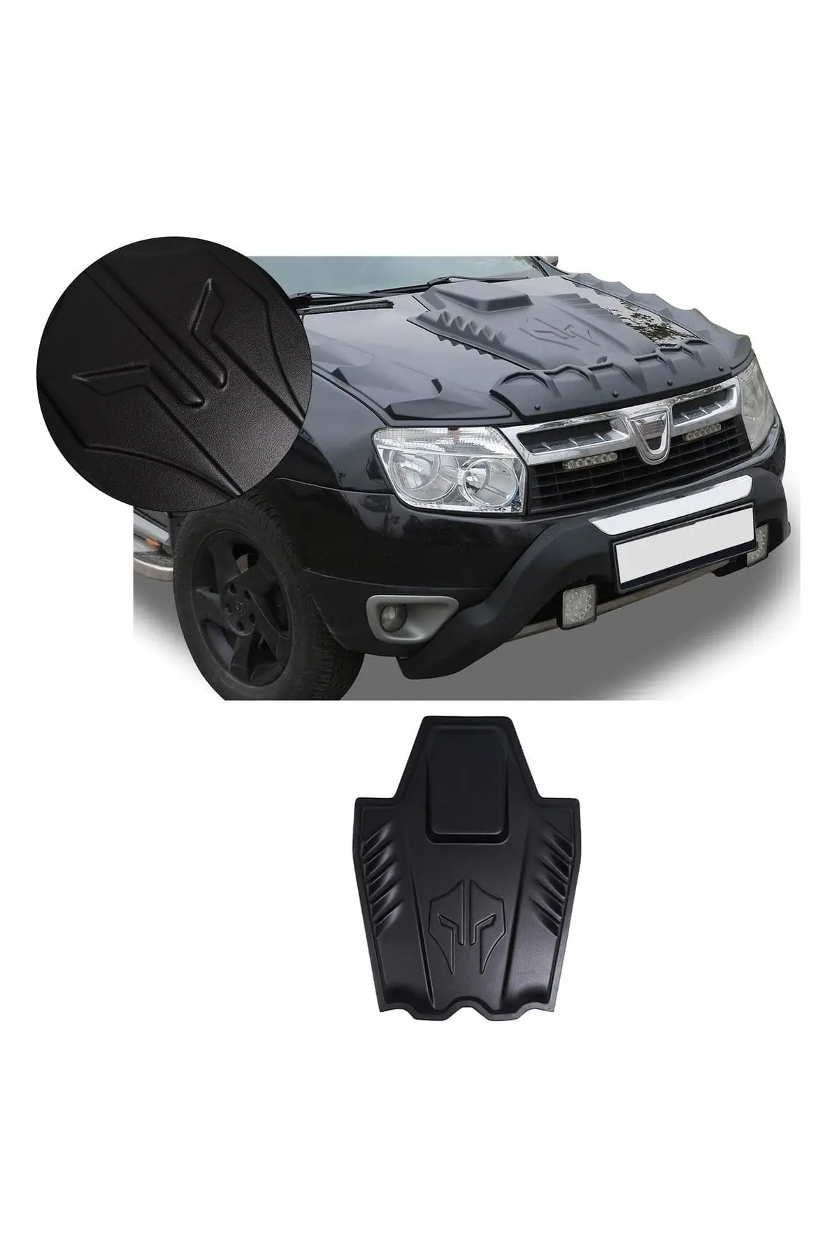 Dacia Duster 2010-2017 Uyumlu Ön Kaput Scoop Havalandırma 1 Parça ABS Mat Siyah (1)