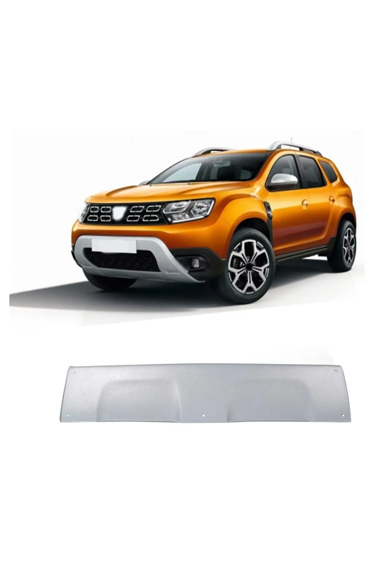 Dacia Duster 2018-2024 Uyumlu Ön Tampon Difüzörü 1 Parça ABS Gri (1)