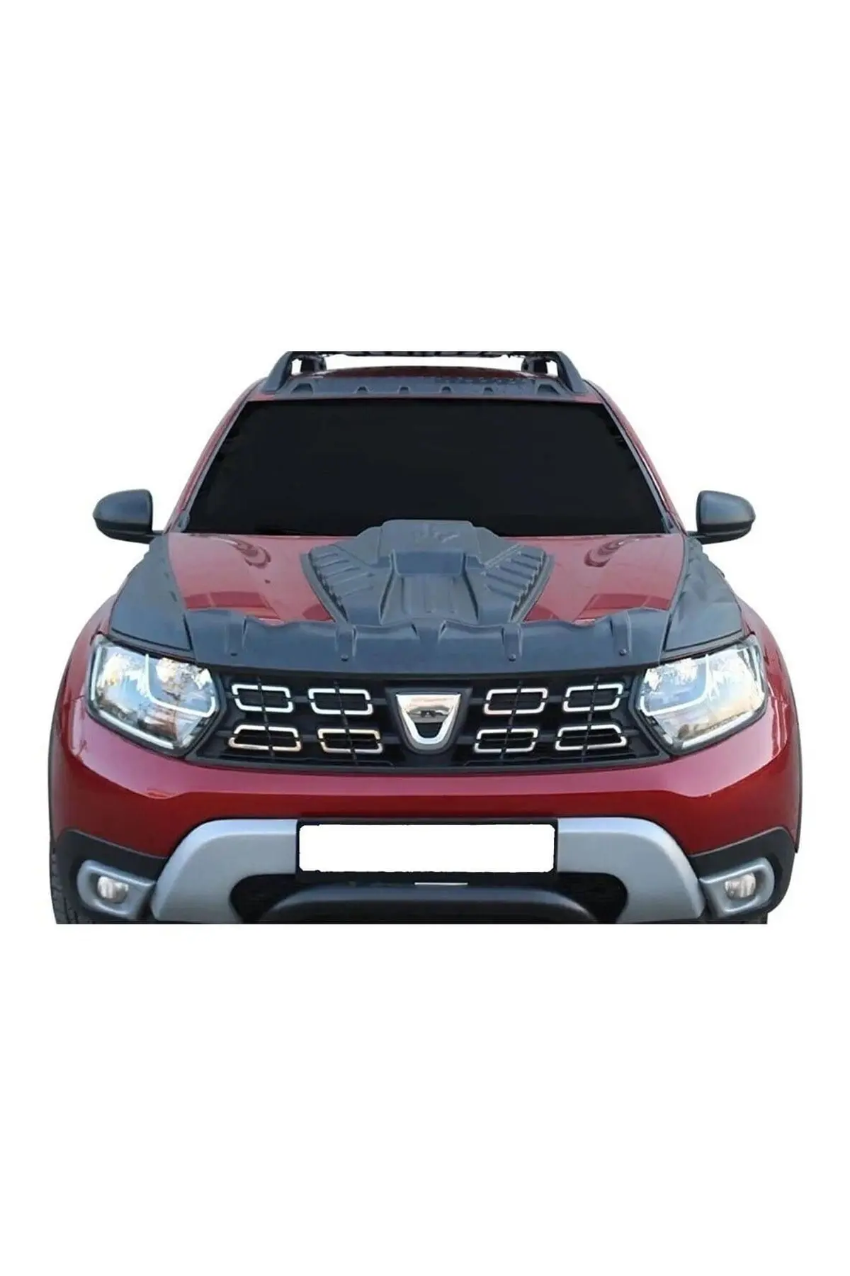 Dacia Duster 2018-2024 Uyumlu Dragon Pack Kaput Koruma 3 Parça ABS Mat Siyah (1)