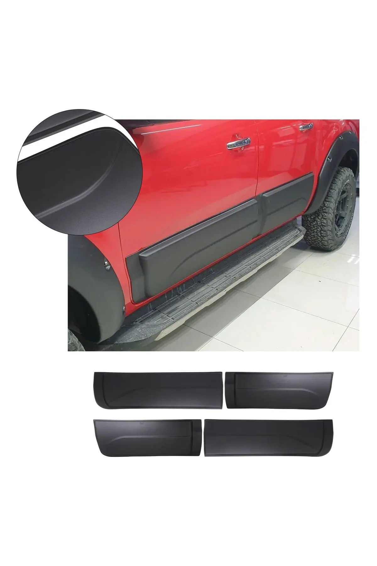 Ford Ranger 2011-2015 Uyumlu Kapı Dodik Seti 4 Parça ABS Mat Siyah (1)