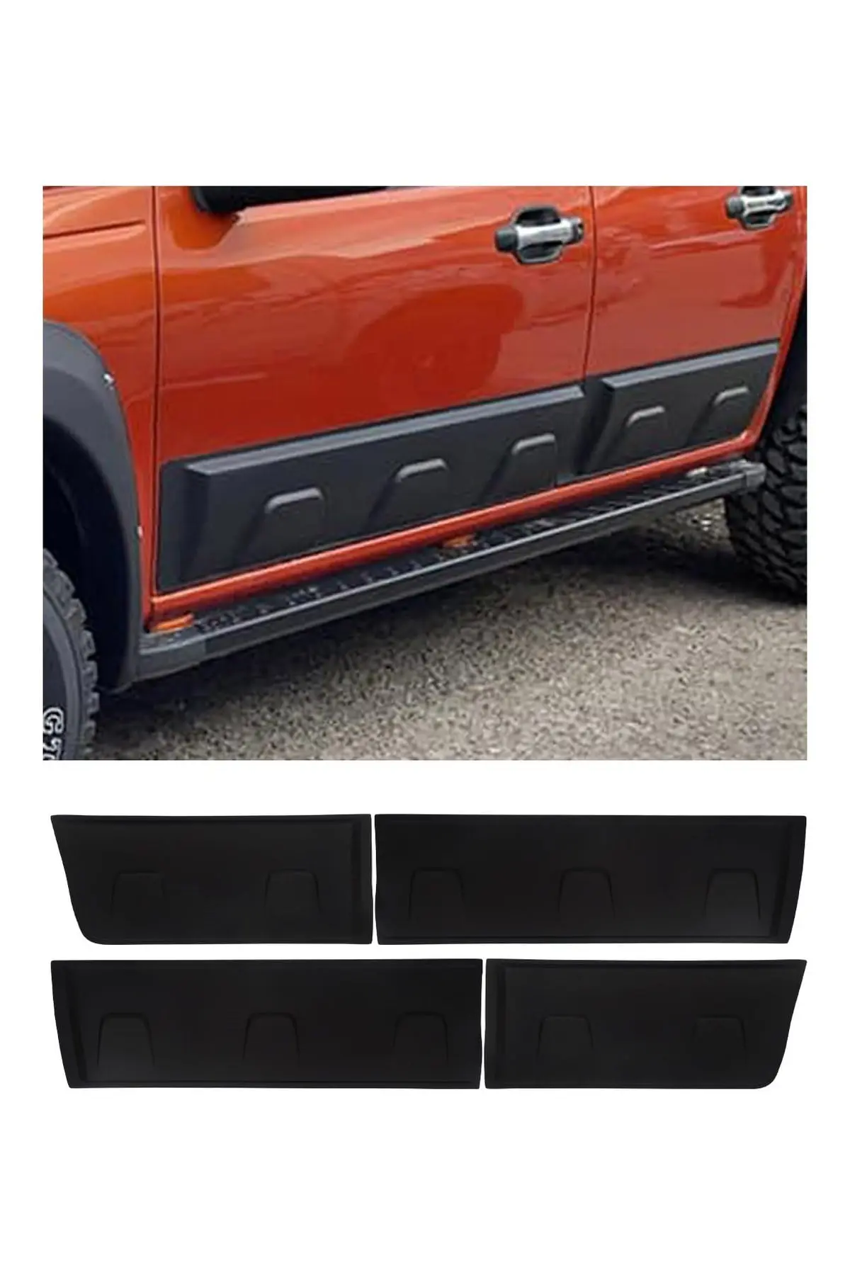 Isuzu D-Max 2012-2019 Uyumlu Kapı Dodik Seti 4 Parça ABS Mat Siyah (1)