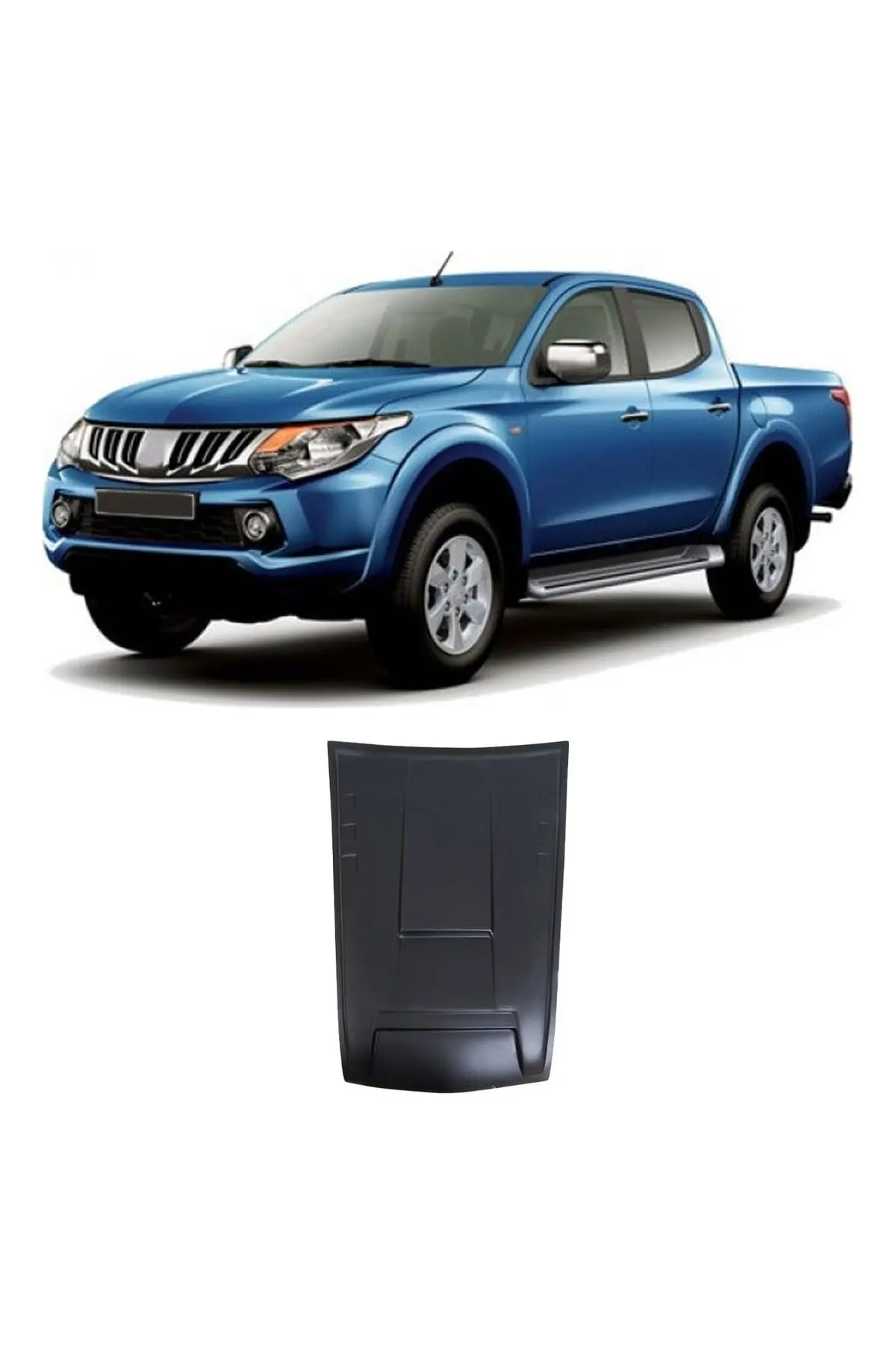 Mitsubishi L200 2015-2019 Uyumlu Ön Kaput Scoop Havalandırma 1 Parça ABS Mat Siyah (1)