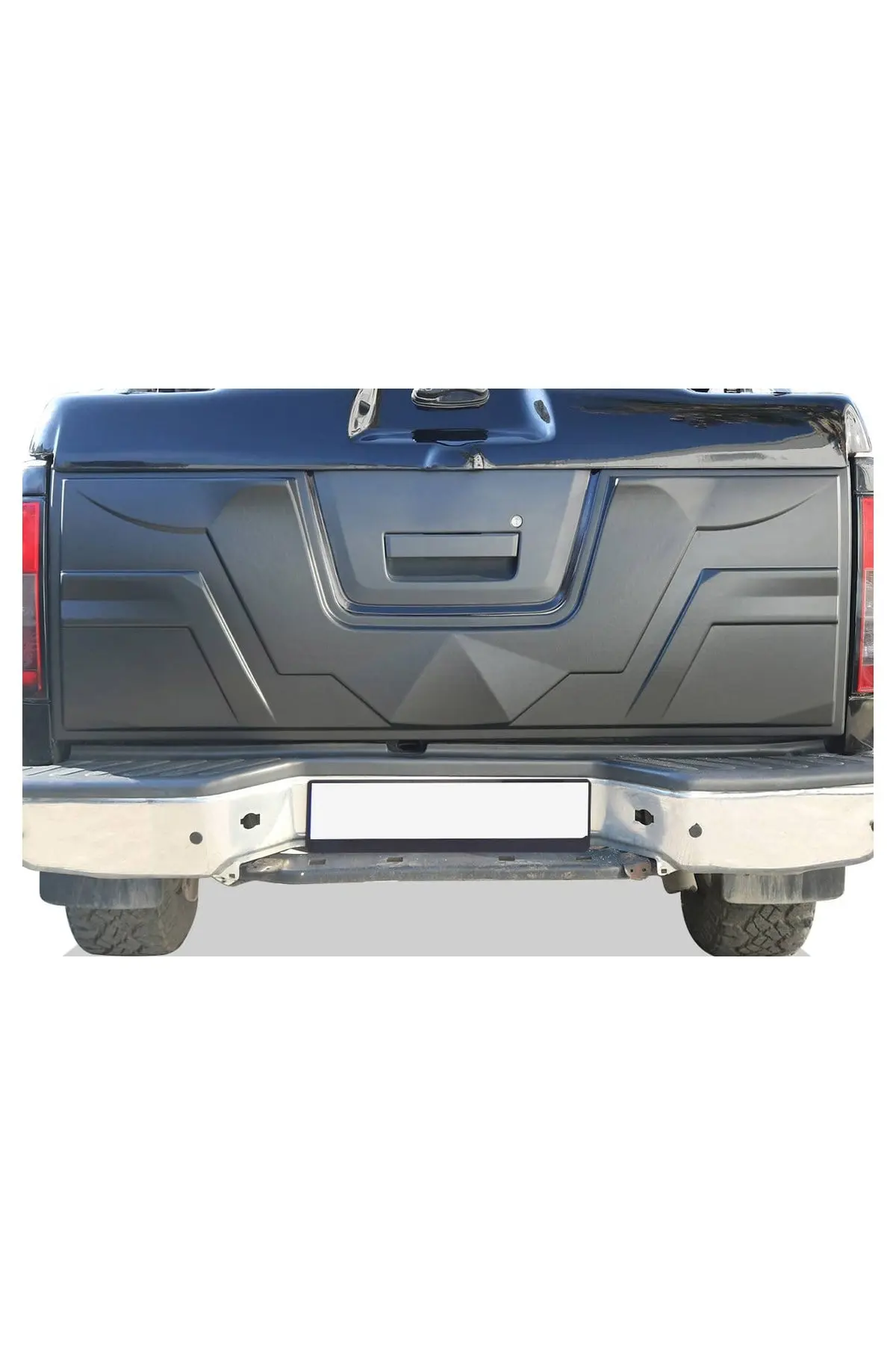 Nissan Navara 2006-2015 Uyumlu Arka Bagaj Kapağı Kaplaması 1 Parça ABS Mat Siyah (1)