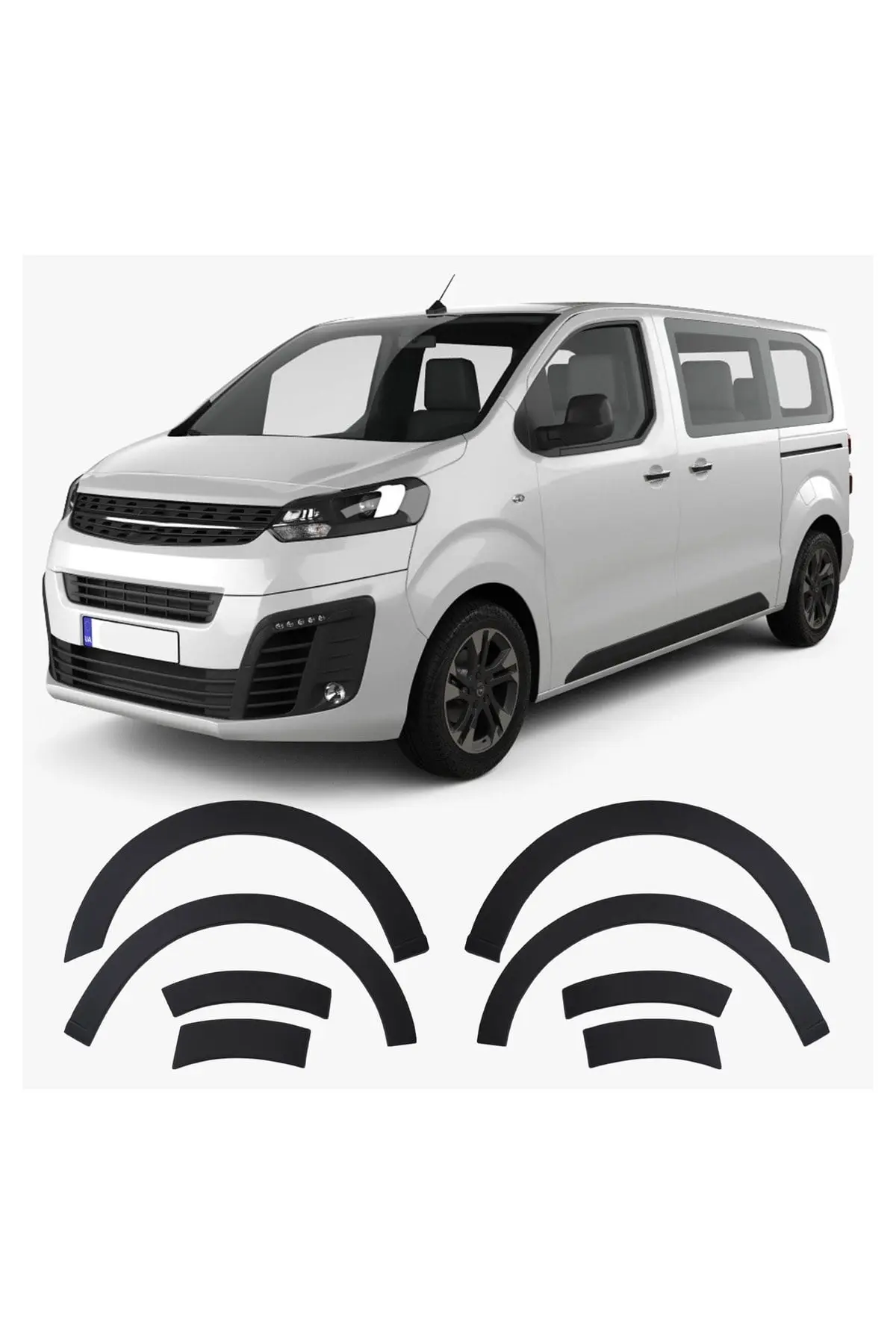 Opel Zafira Life 2019 ve Sonrası Uyumlu Çamurluk Dodik Seti 8 Parça ABS Mat Siyah (1)
