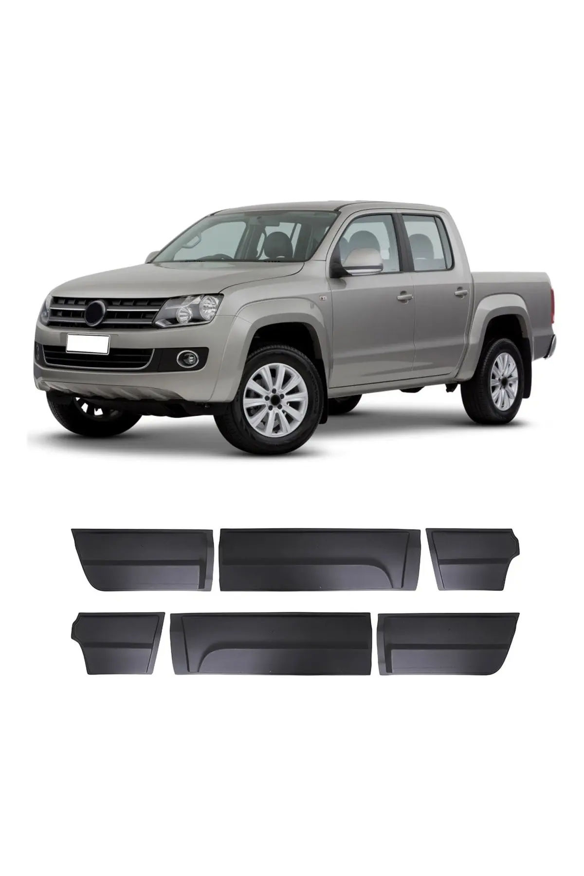 Volkswagen Amarok 2010-2016 Uyumlu Kapı Dodik Seti 4+2 Parça ABS Mat Siyah (1)