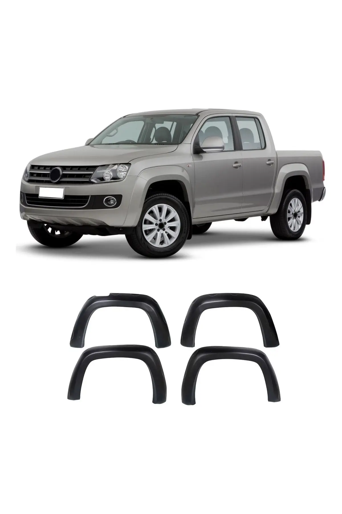 Volkswagen Amarok 2010-2016 Uyumlu Çamurluk Dodik Seti 4 Parça ABS Mat Siyah (1)
