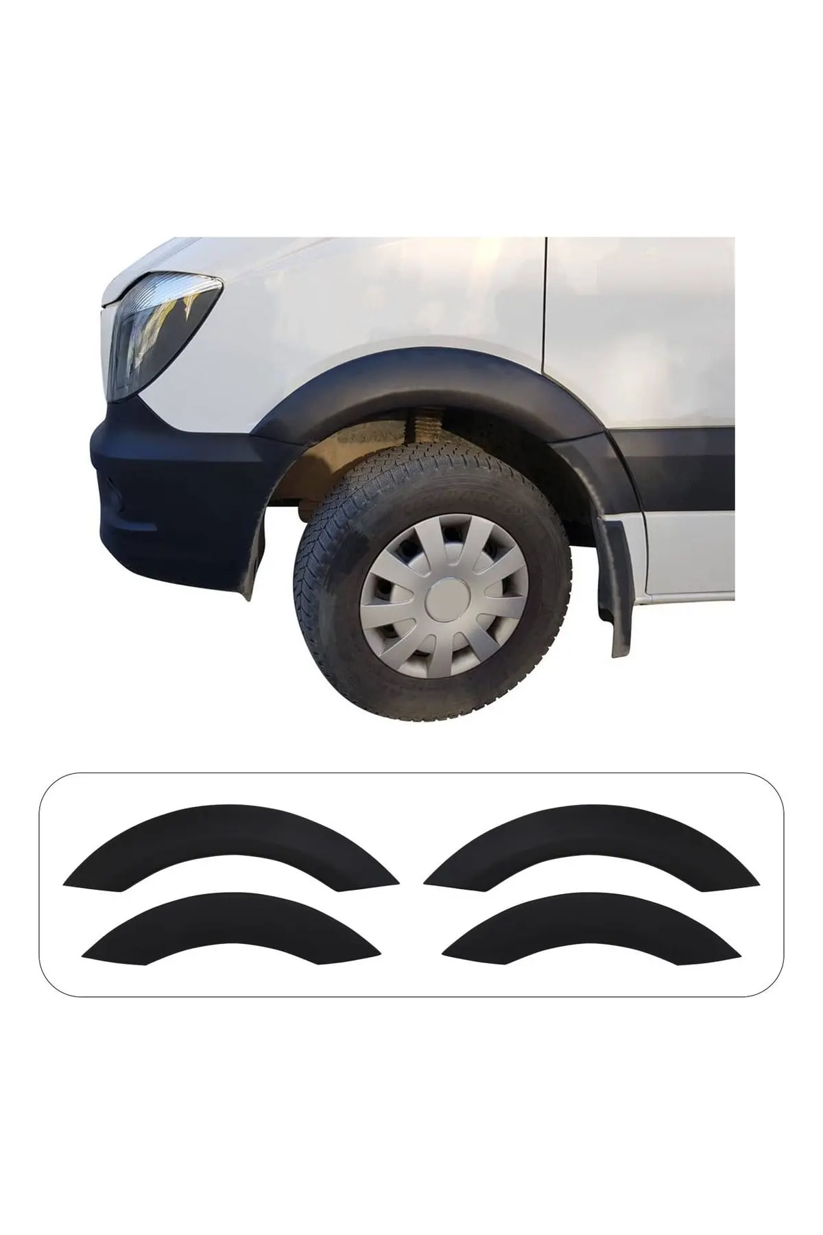 Volkswagen Crafter 2006-2017 Uyumlu Çamurluk Dodik Seti 4 Parça ABS Mat Siyah (1)