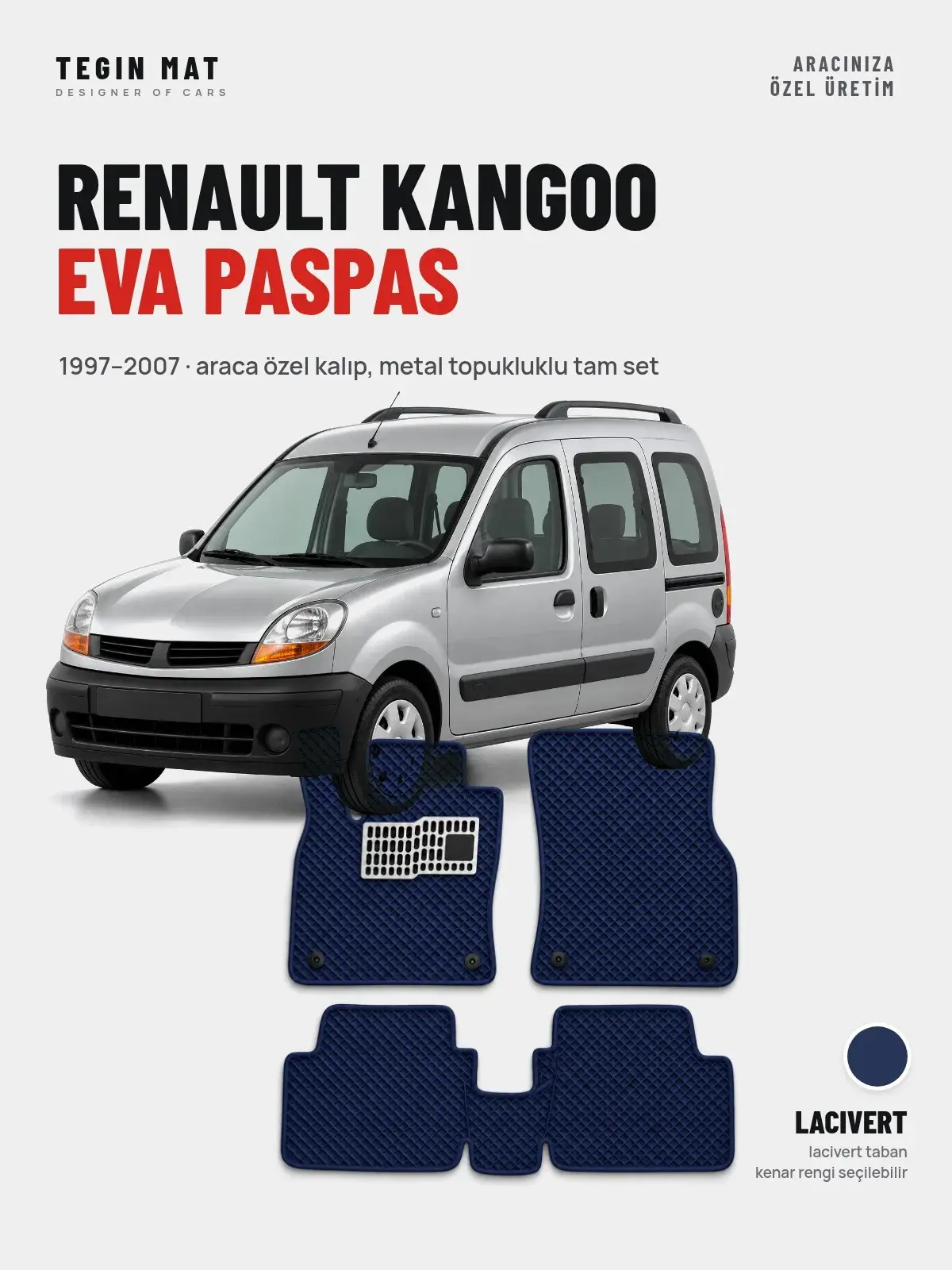 Renault Kangoo EVA Oto Paspas Tam Set (1997–2007) Lacivert – Araca Özel Kalıp (1)