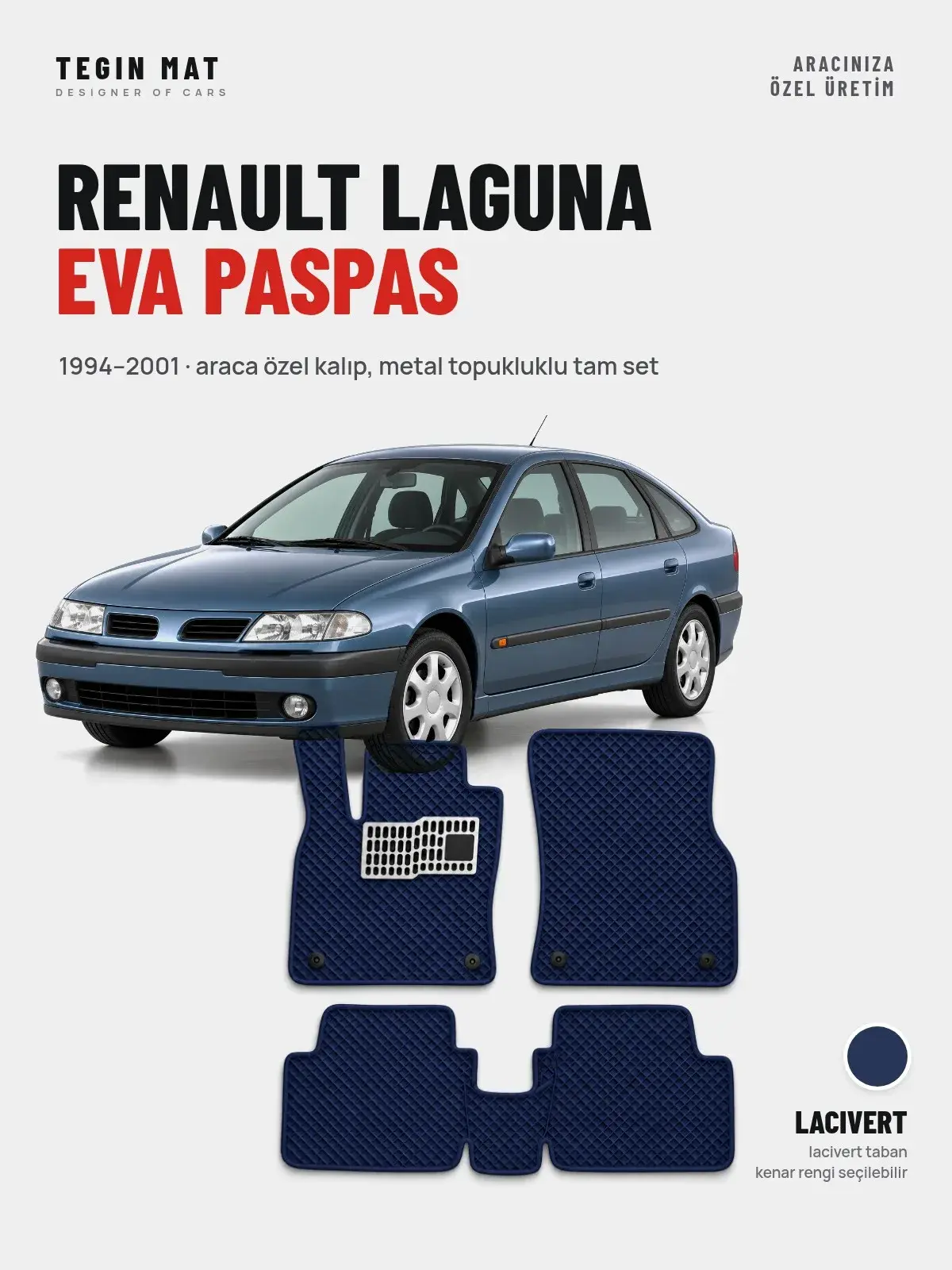 Renault Laguna EVA Oto Paspas Tam Set (1994–2001) Lacivert – Araca Özel Kalıp (1)