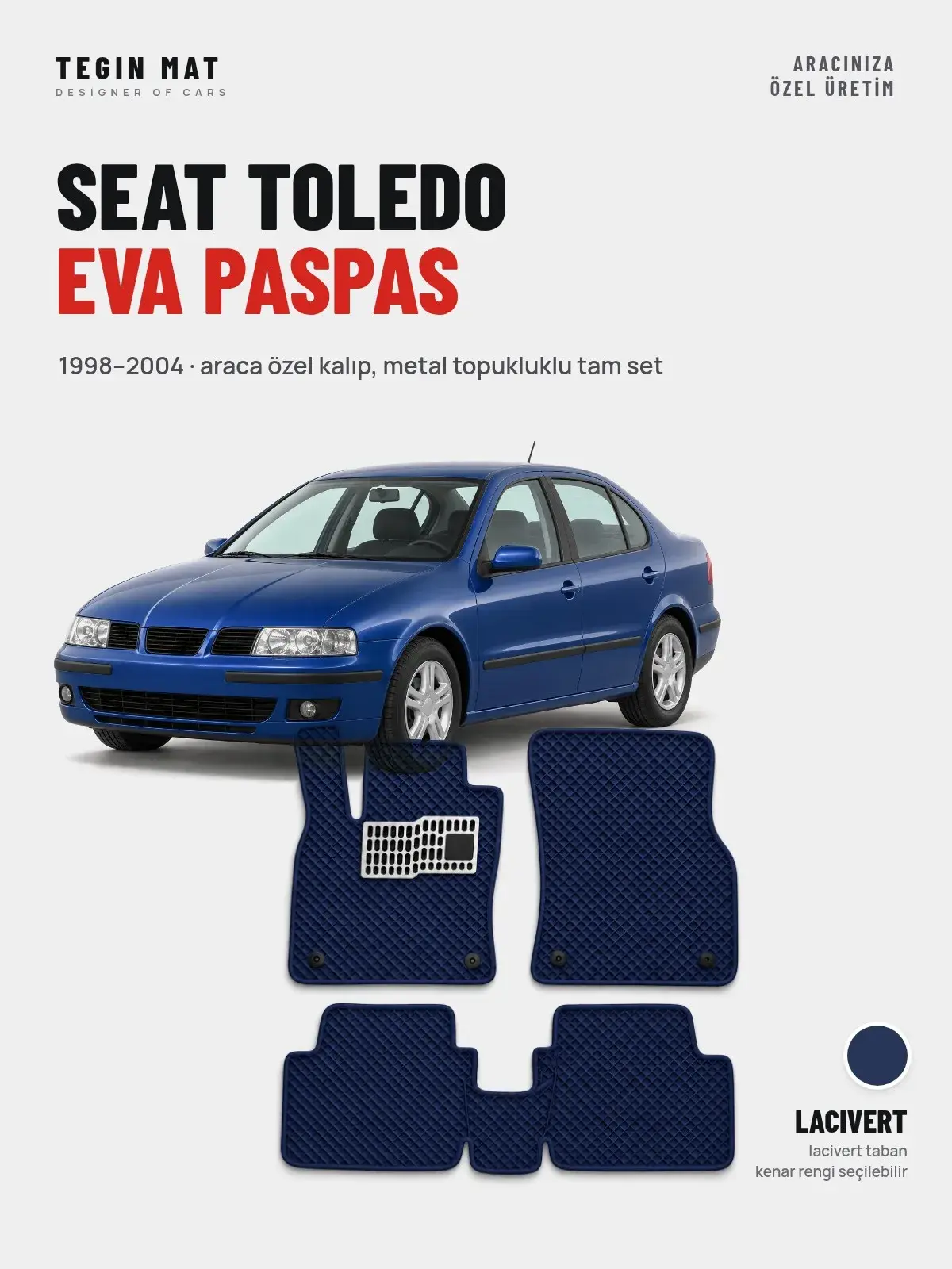 Seat Toledo EVA Oto Paspas Tam Set (1998–2004) Lacivert – Araca Özel Kalıp (1)