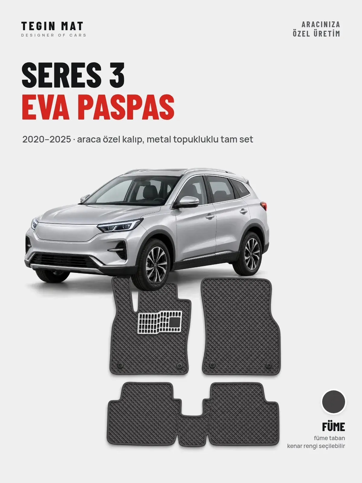 Seres 3 EVA Oto Paspas Tam Set (2020–2025) Füme – Araca Özel Kalıp (1)