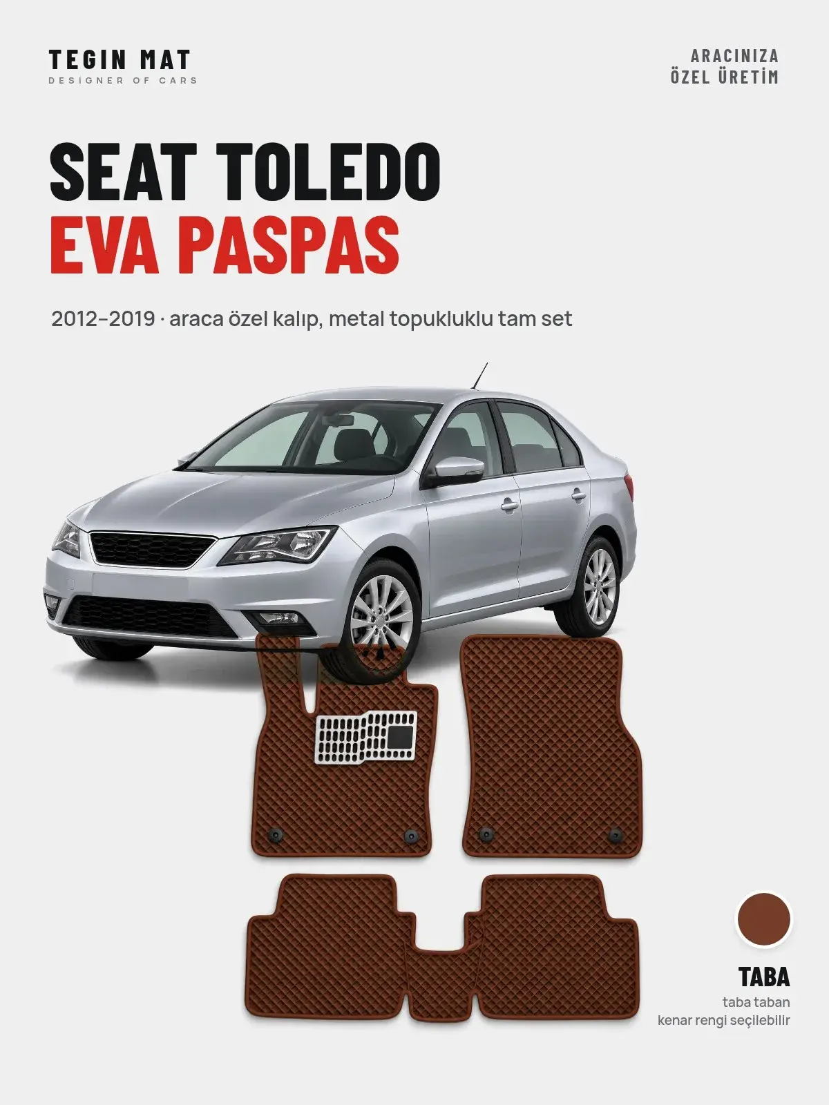 Seat Toledo EVA Oto Paspas Tam Set (2012–2019) Taba – Araca Özel Kalıp (1)