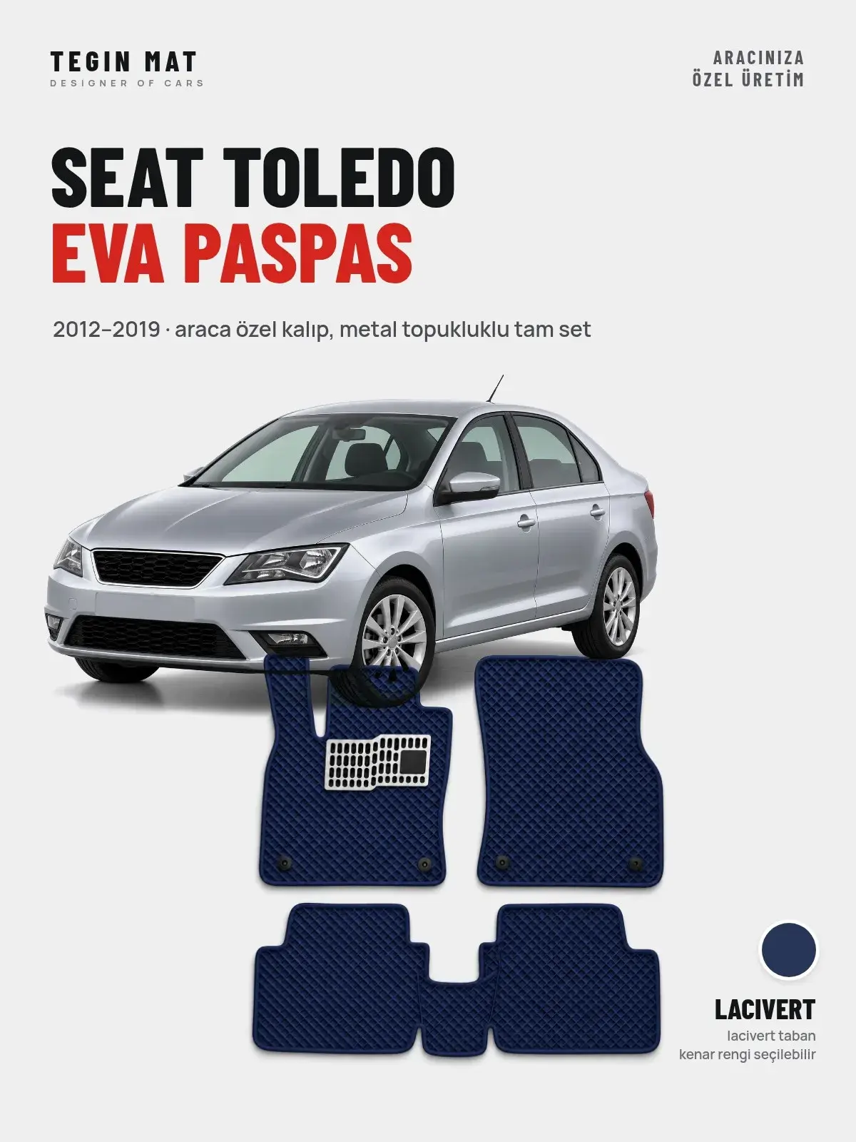 Seat Toledo EVA Oto Paspas Tam Set (2012–2019) Lacivert – Araca Özel Kalıp (1)