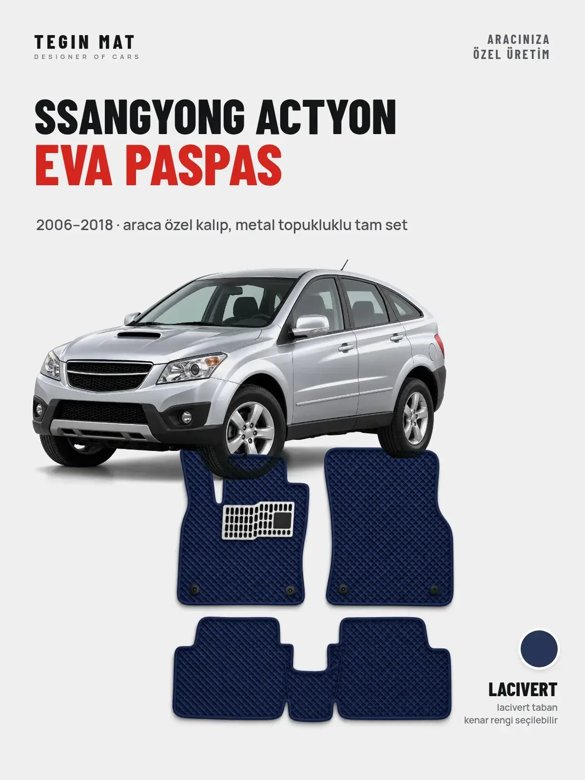SsangYong Actyon EVA Oto Paspas Tam Set (2006–2018) Lacivert – Araca Özel Kalıp (1)