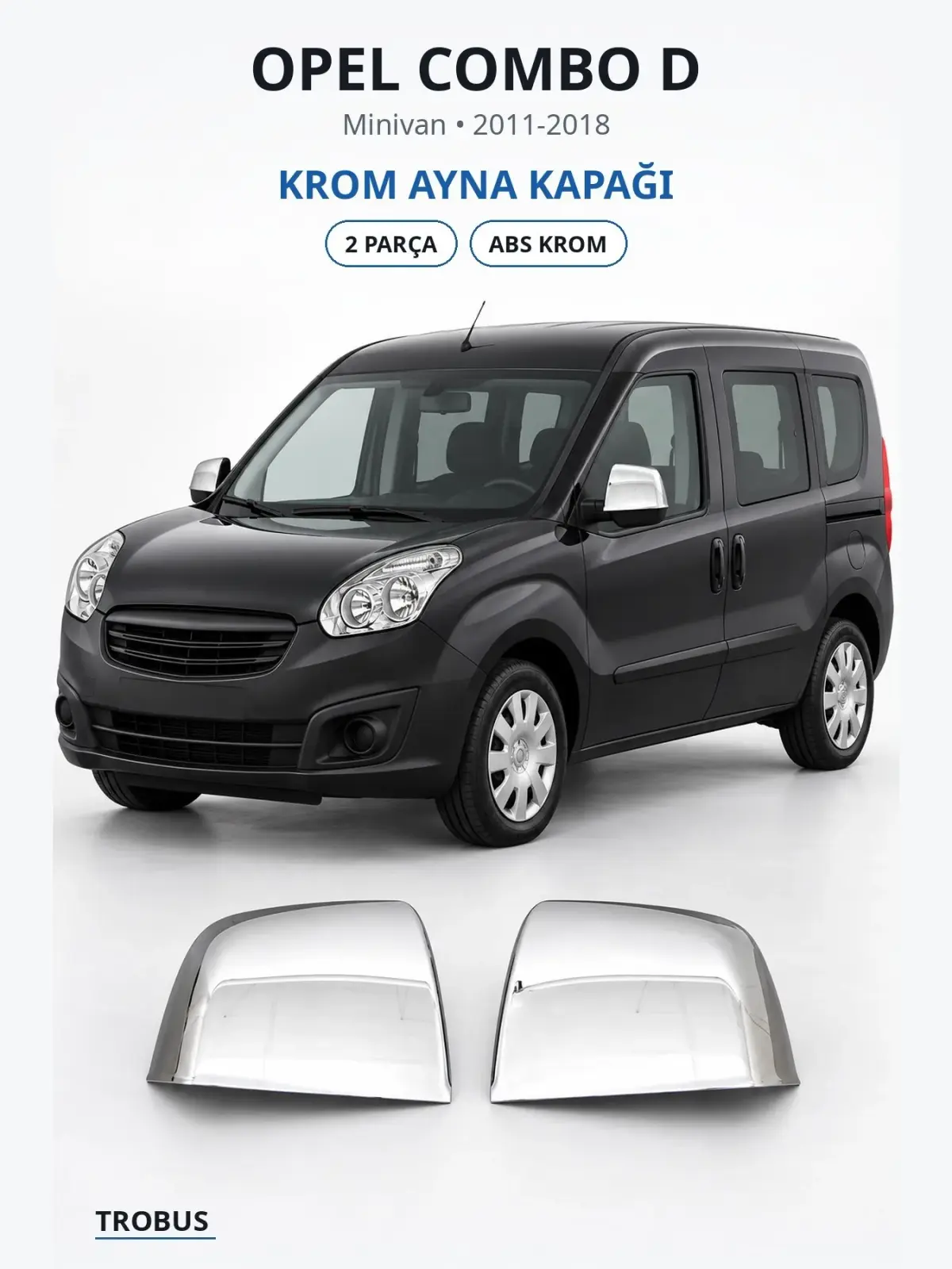 Opel Combo D krom ayna kapağı 1