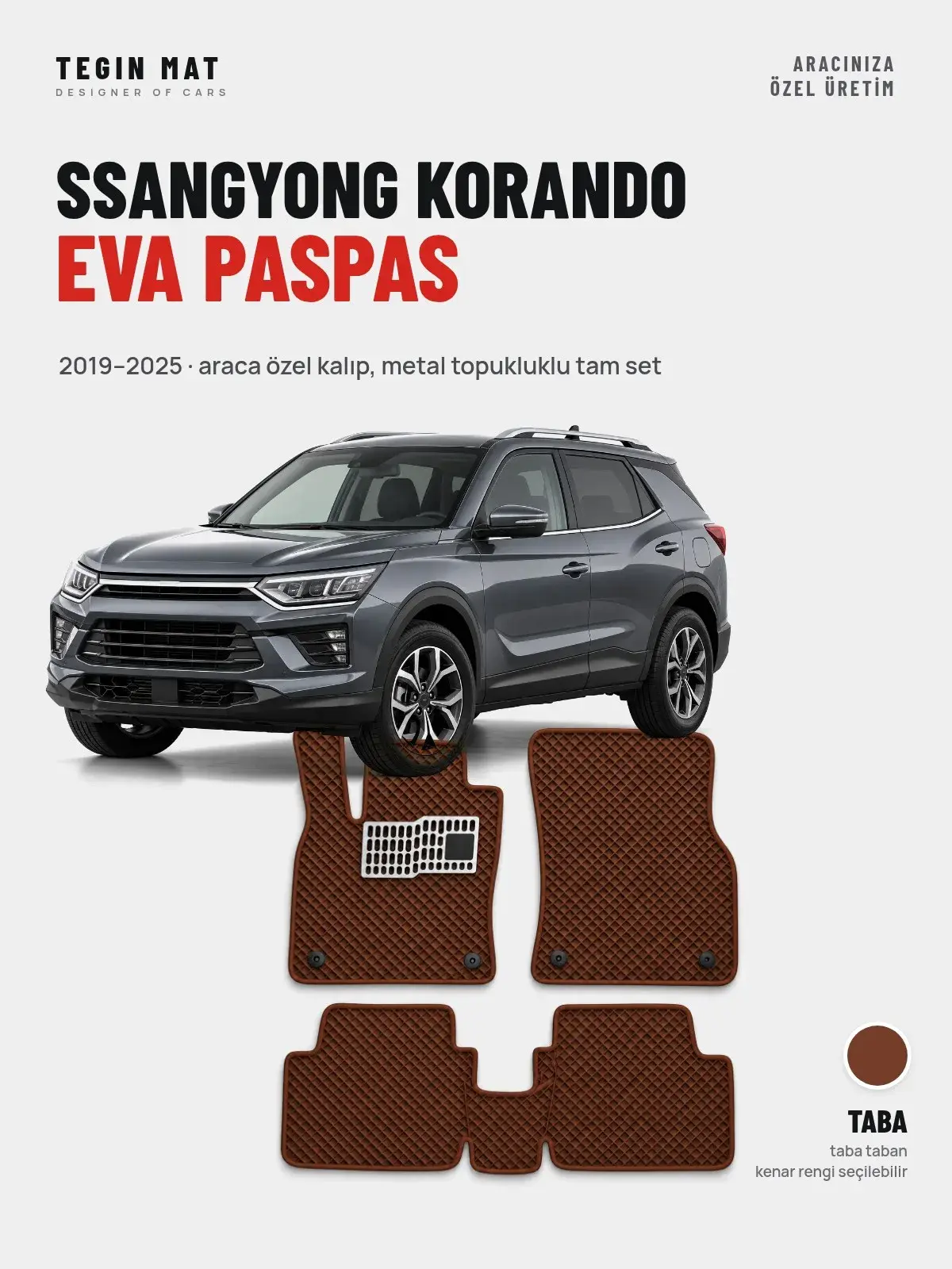 SsangYong Korando EVA Oto Paspas Tam Set (2019–2025) Taba – Araca Özel Kalıp (1)