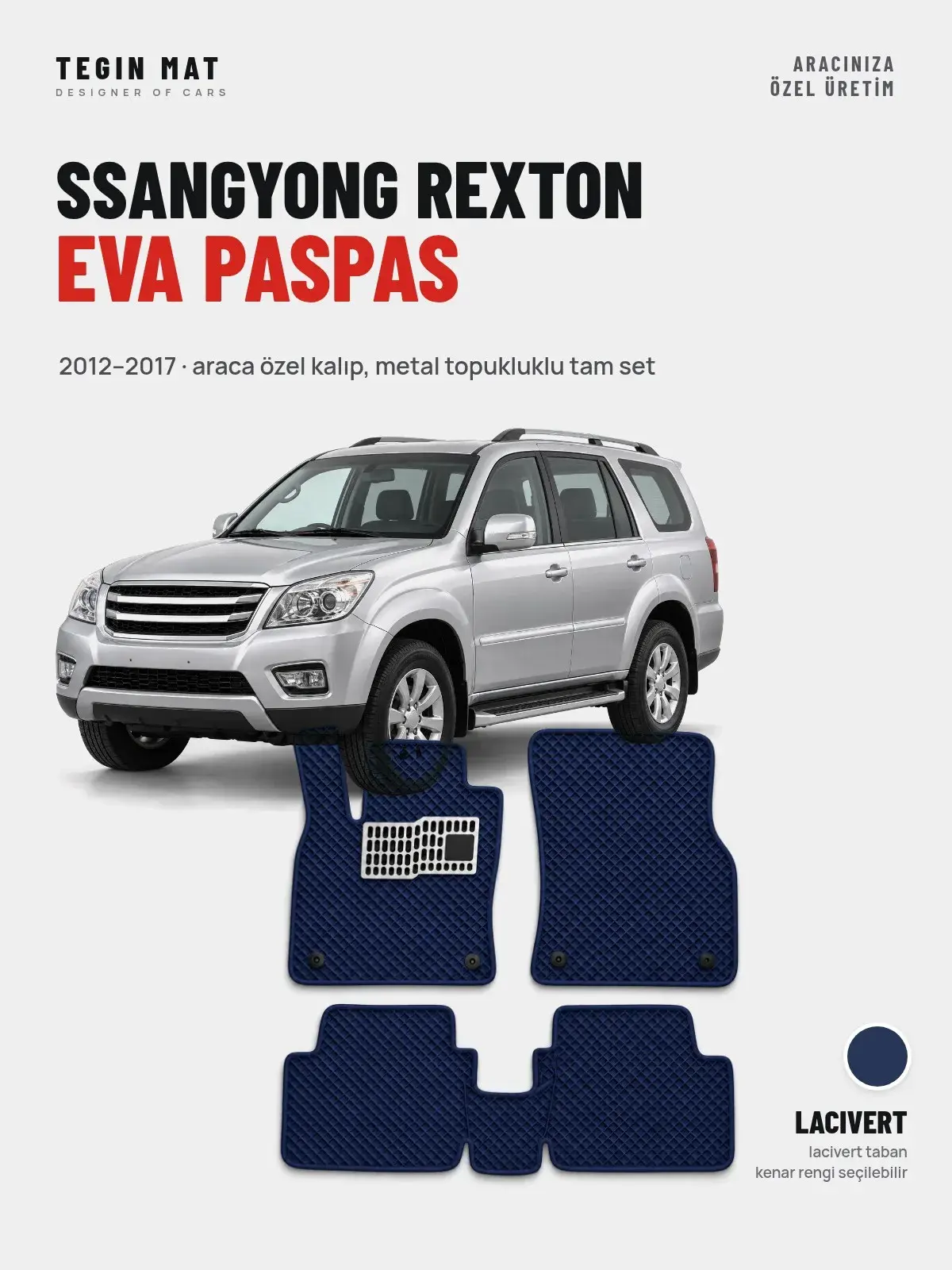 SsangYong Rexton EVA Oto Paspas Tam Set (2012–2017) Lacivert – Araca Özel Kalıp (1)