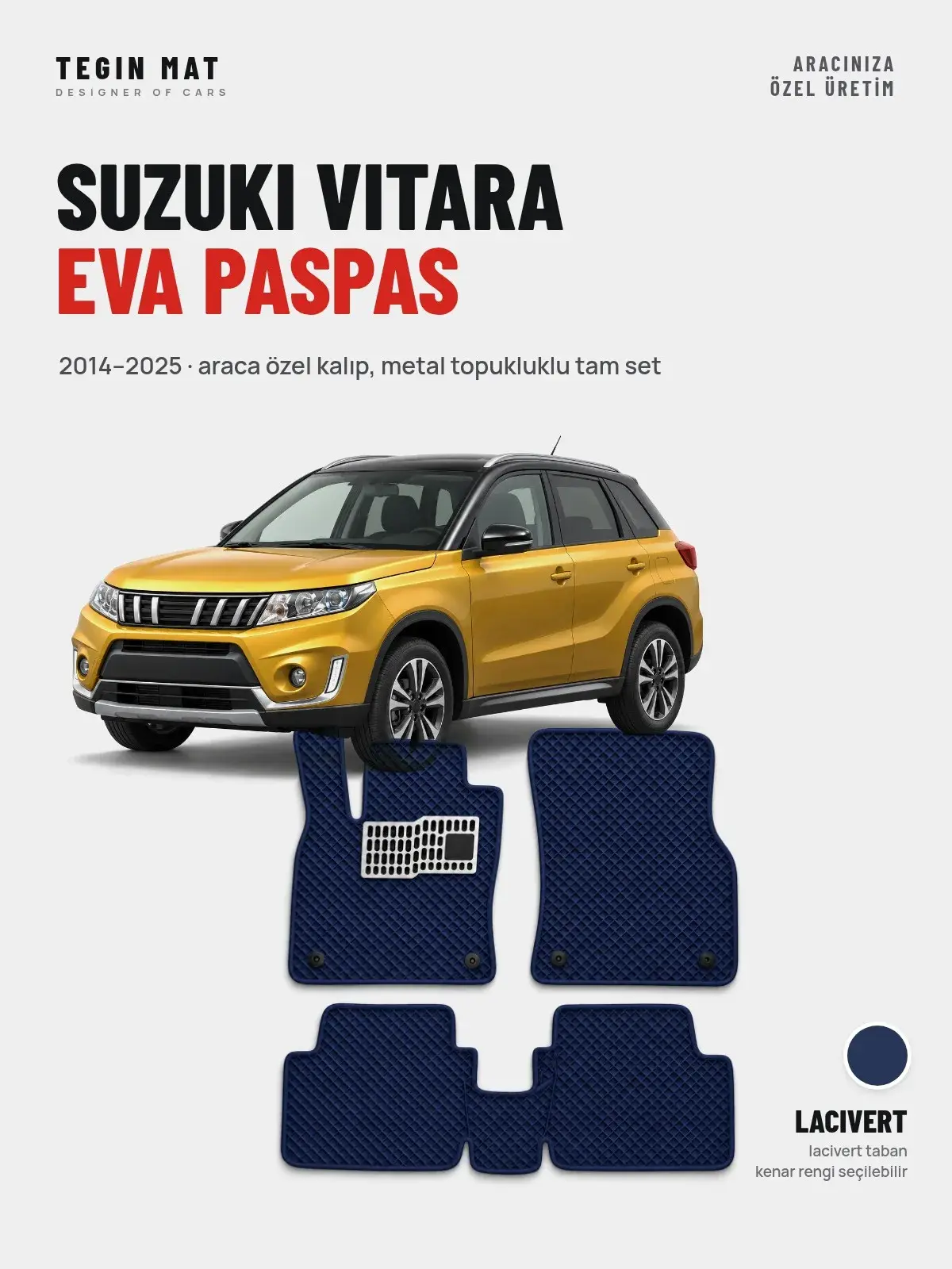 Suzuki Vitara EVA Oto Paspas Tam Set (2014–2025) Lacivert – Araca Özel Kalıp (1)