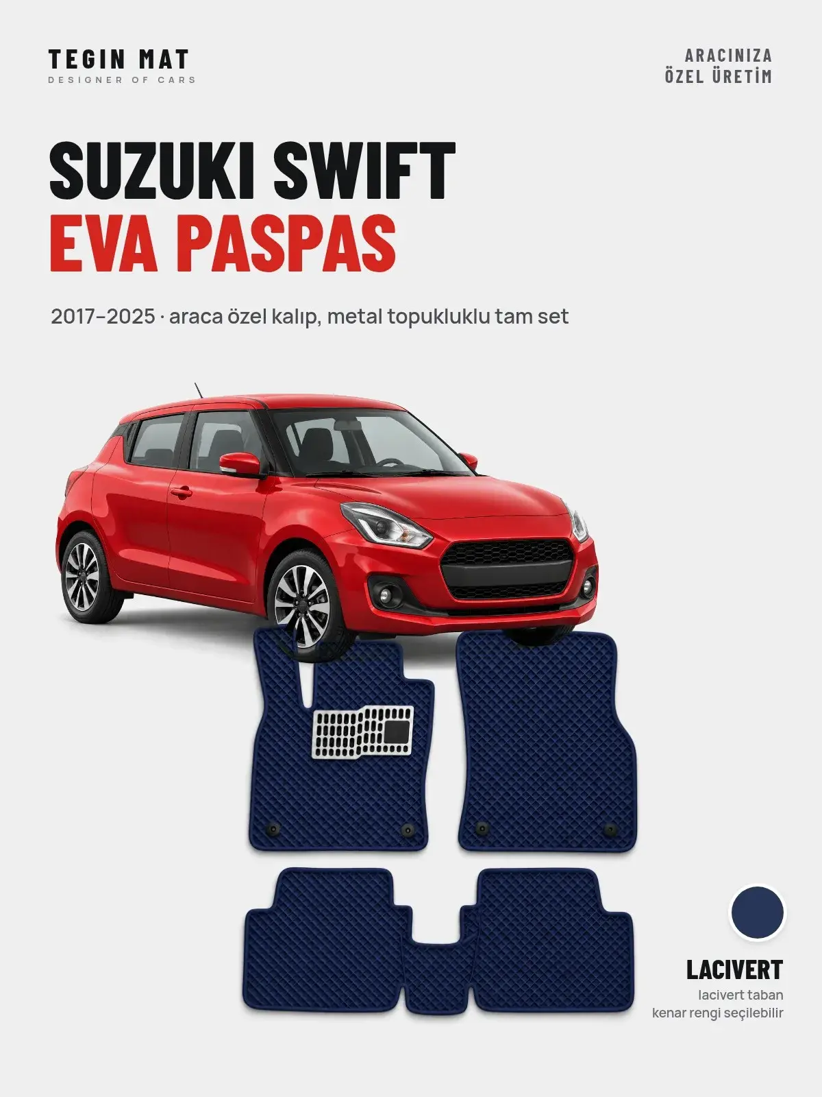 Suzuki Swift EVA Oto Paspas Tam Set (2017–2025) Lacivert – Araca Özel Kalıp (1)