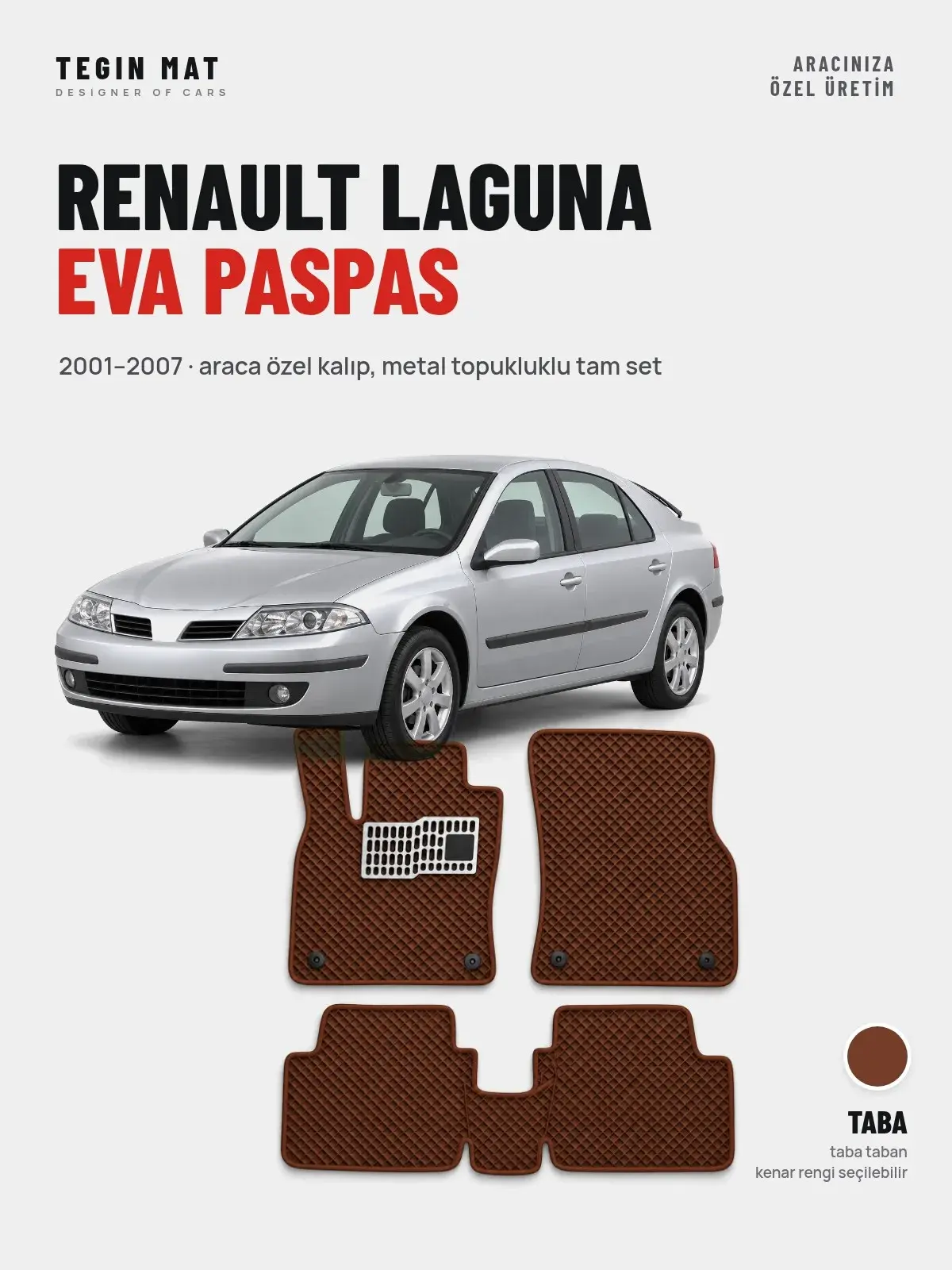 Renault Laguna EVA Oto Paspas Tam Set (2001–2007) Taba – Araca Özel Kalıp (1)