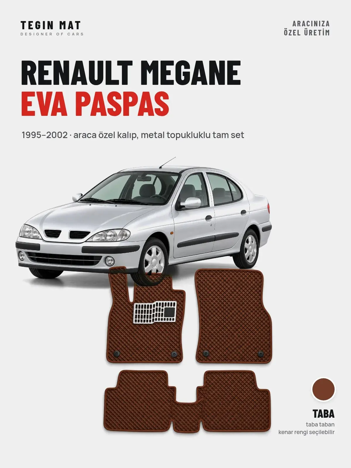 Renault Megane EVA Oto Paspas Tam Set (1995–2002) Taba – Araca Özel Kalıp (1)