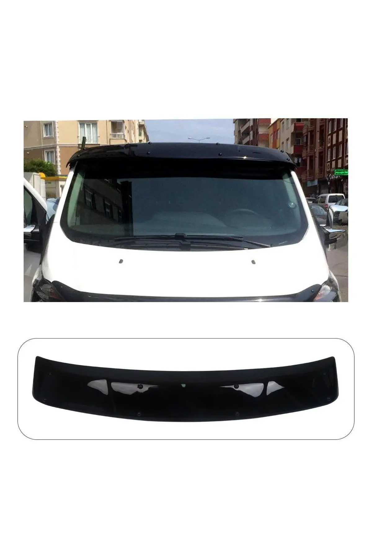 Ford Transit Custom 2012-2017 Uyumlu Ön Cam Dış Güneşlik (Sunvisor) ABS Siyah (1)