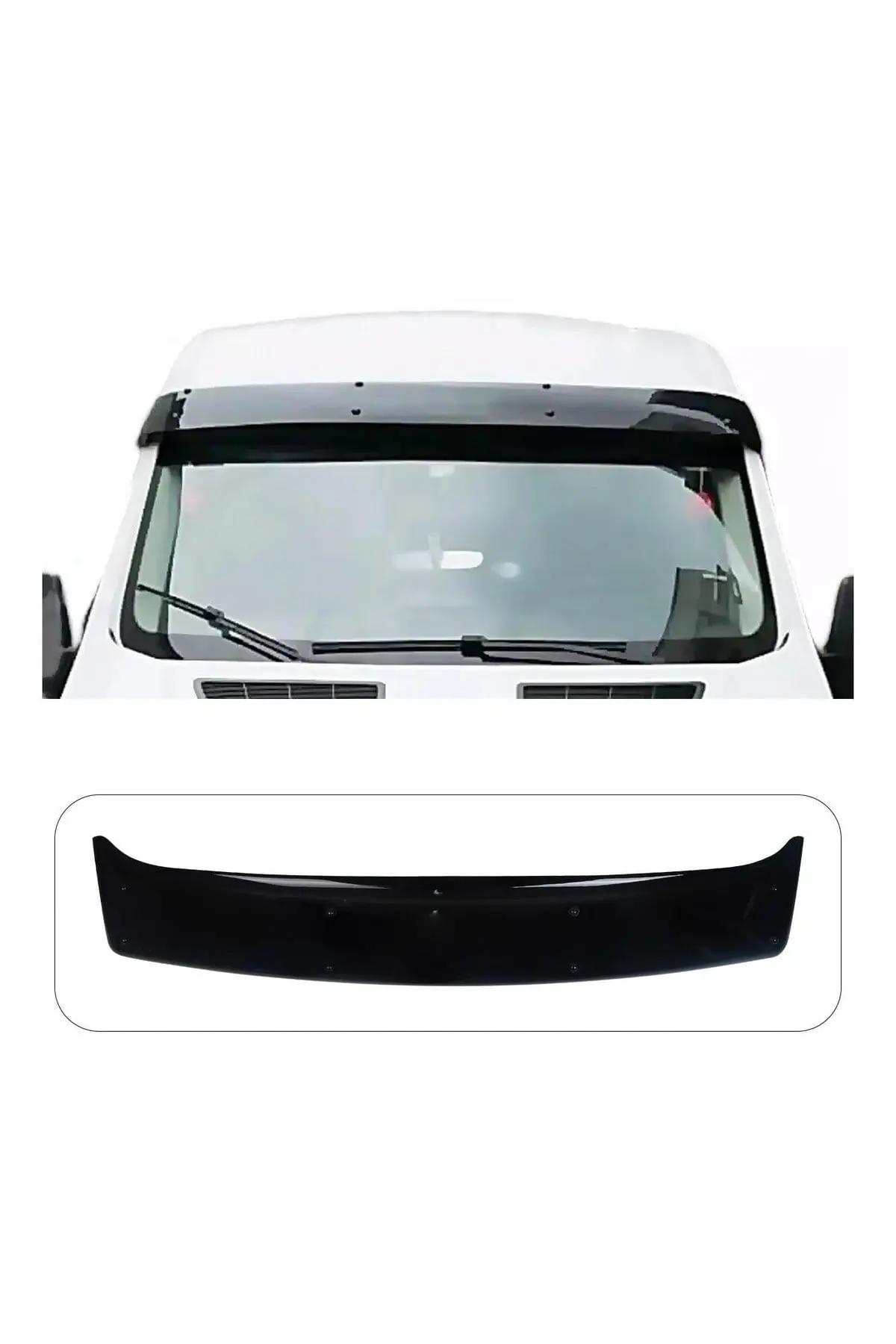 Ford Transit 2006-2013 Uyumlu Ön Cam Dış Güneşlik (Sunvisor) ABS Siyah (1)