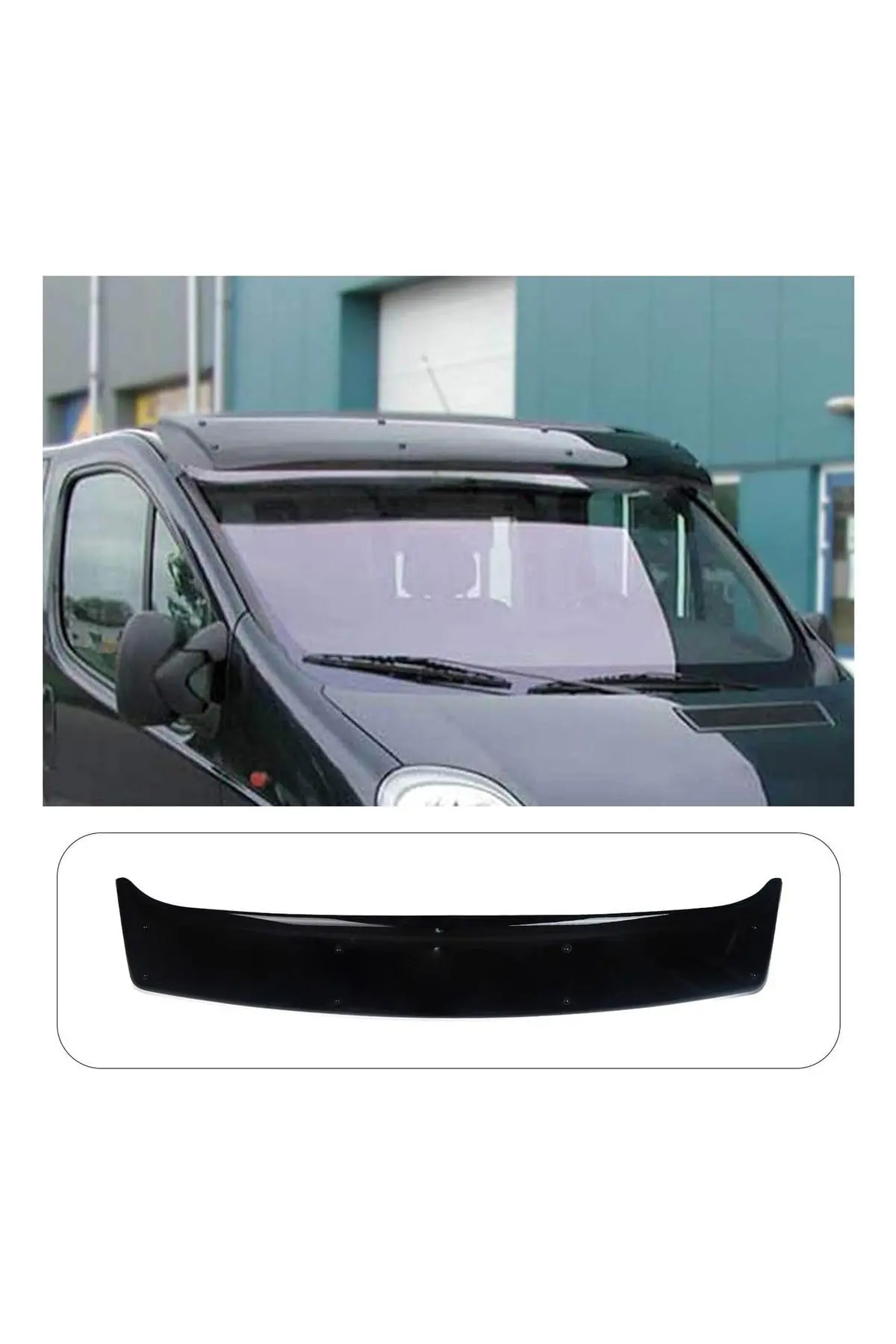 Opel Vivaro 2001-2013 Uyumlu Ön Cam Dış Güneşlik (Sunvisor) ABS Siyah (1)