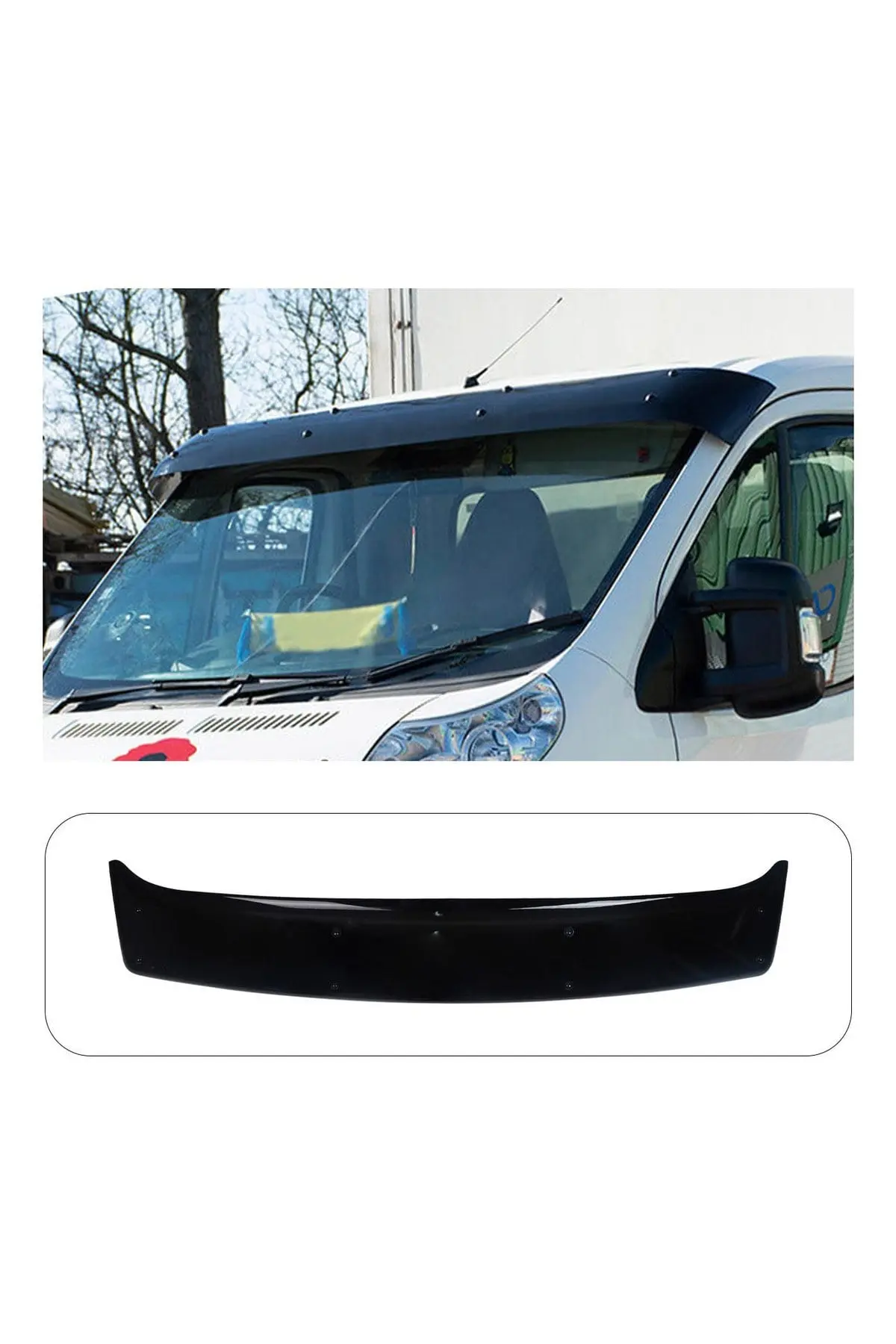 Peugeot Boxer 2006-2014 Uyumlu Ön Cam Dış Güneşlik (Sunvisor) ABS Siyah (1)