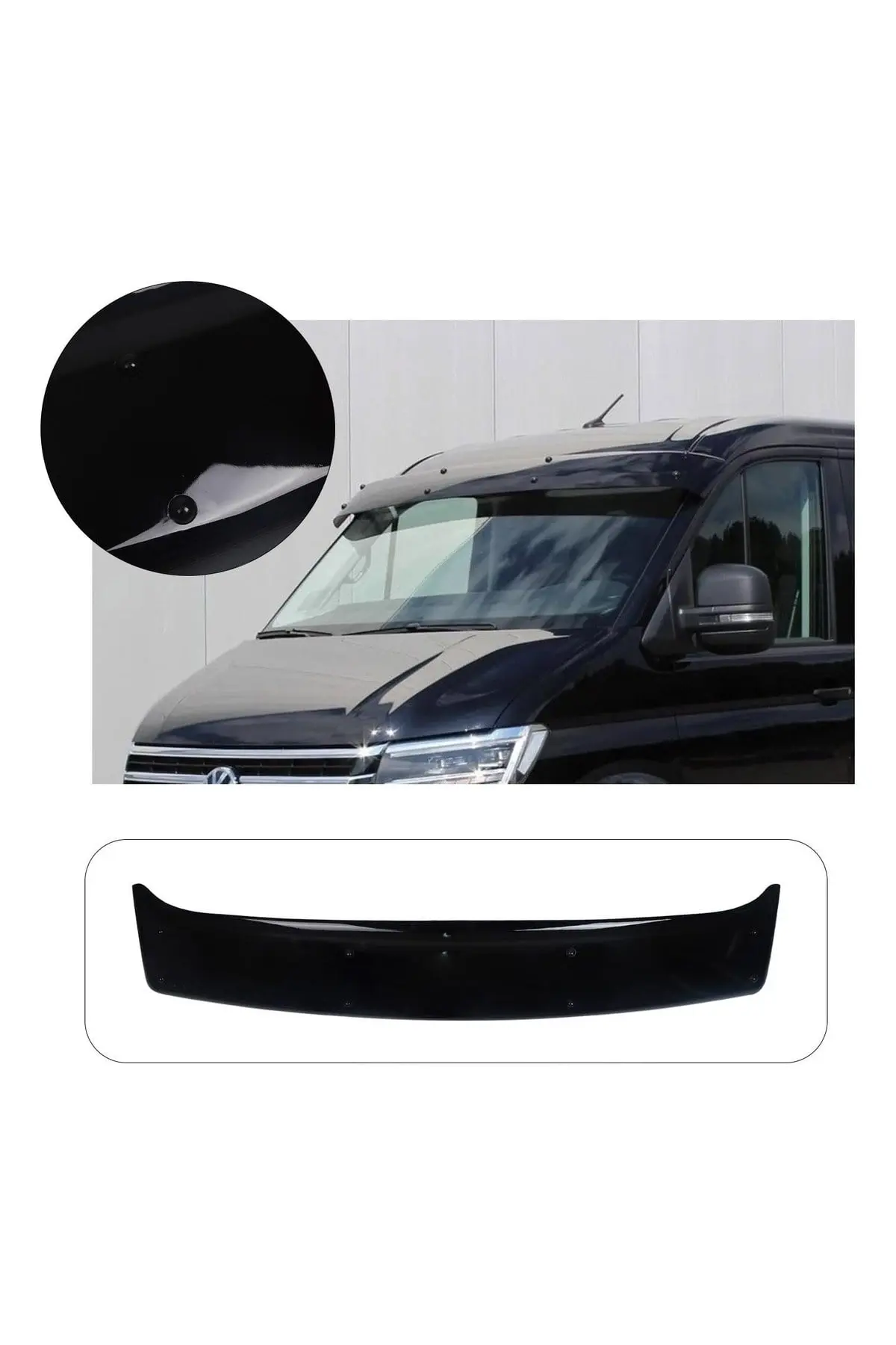 Volkswagen Crafter 2018 ve Sonrası Uyumlu Ön Cam Dış Güneşlik (Sunvisor) ABS Siyah (1)