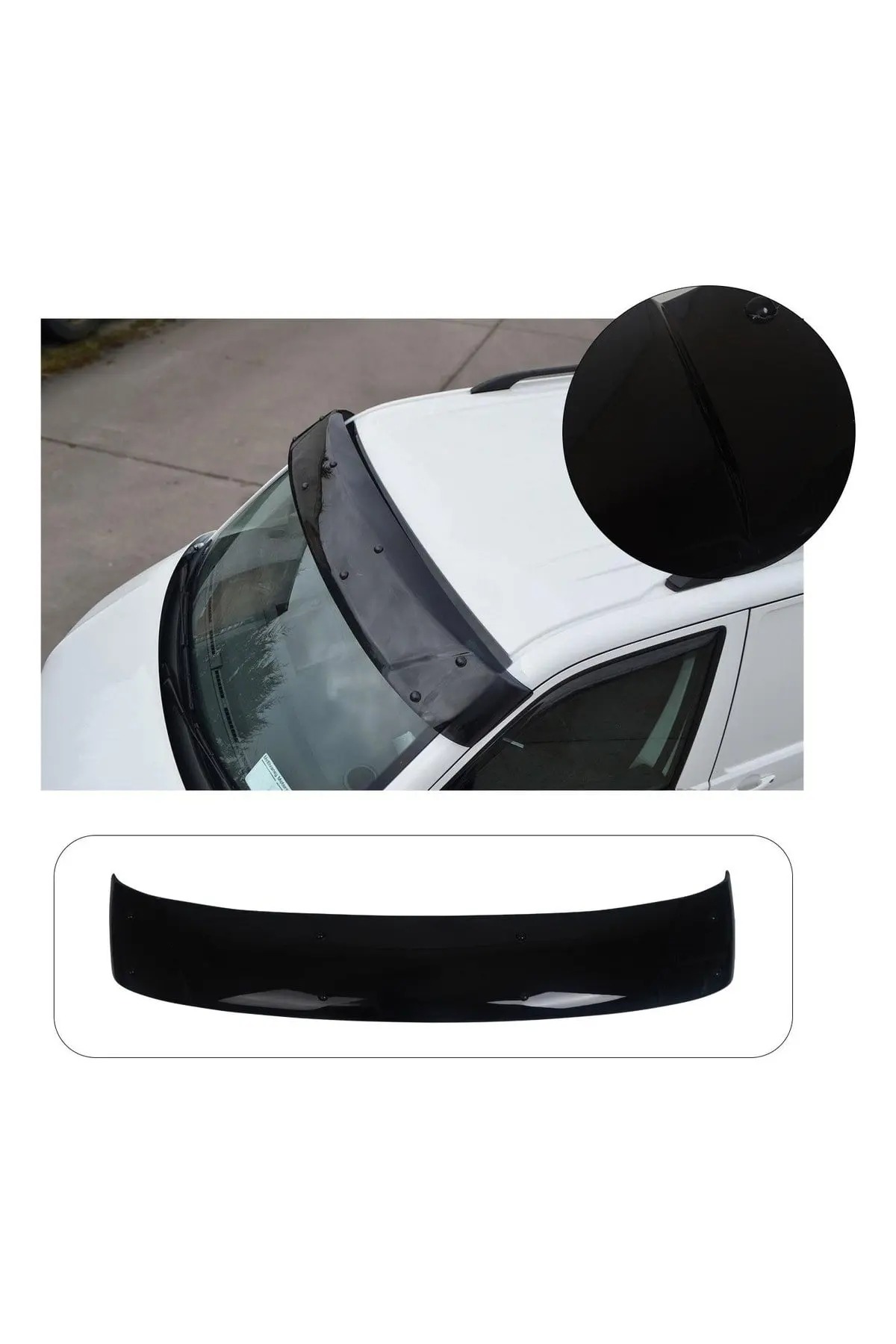 Volkswagen Transporter T6 2015-2020 Uyumlu Ön Cam Dış Güneşlik (Sunvisor) ABS Siyah (1)