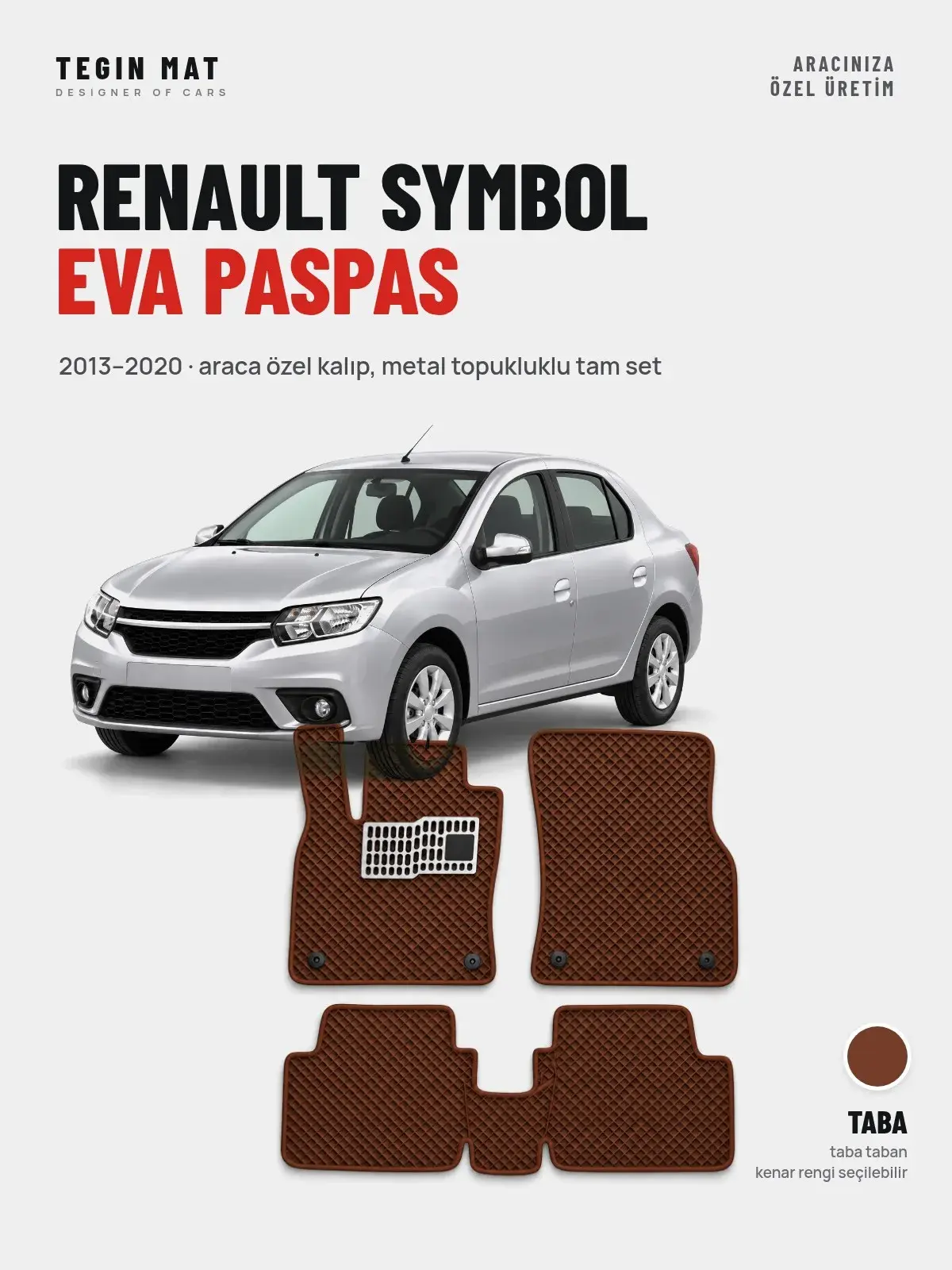 Renault Symbol EVA Oto Paspas Tam Set (2013–2020) Taba – Araca Özel Kalıp (1)