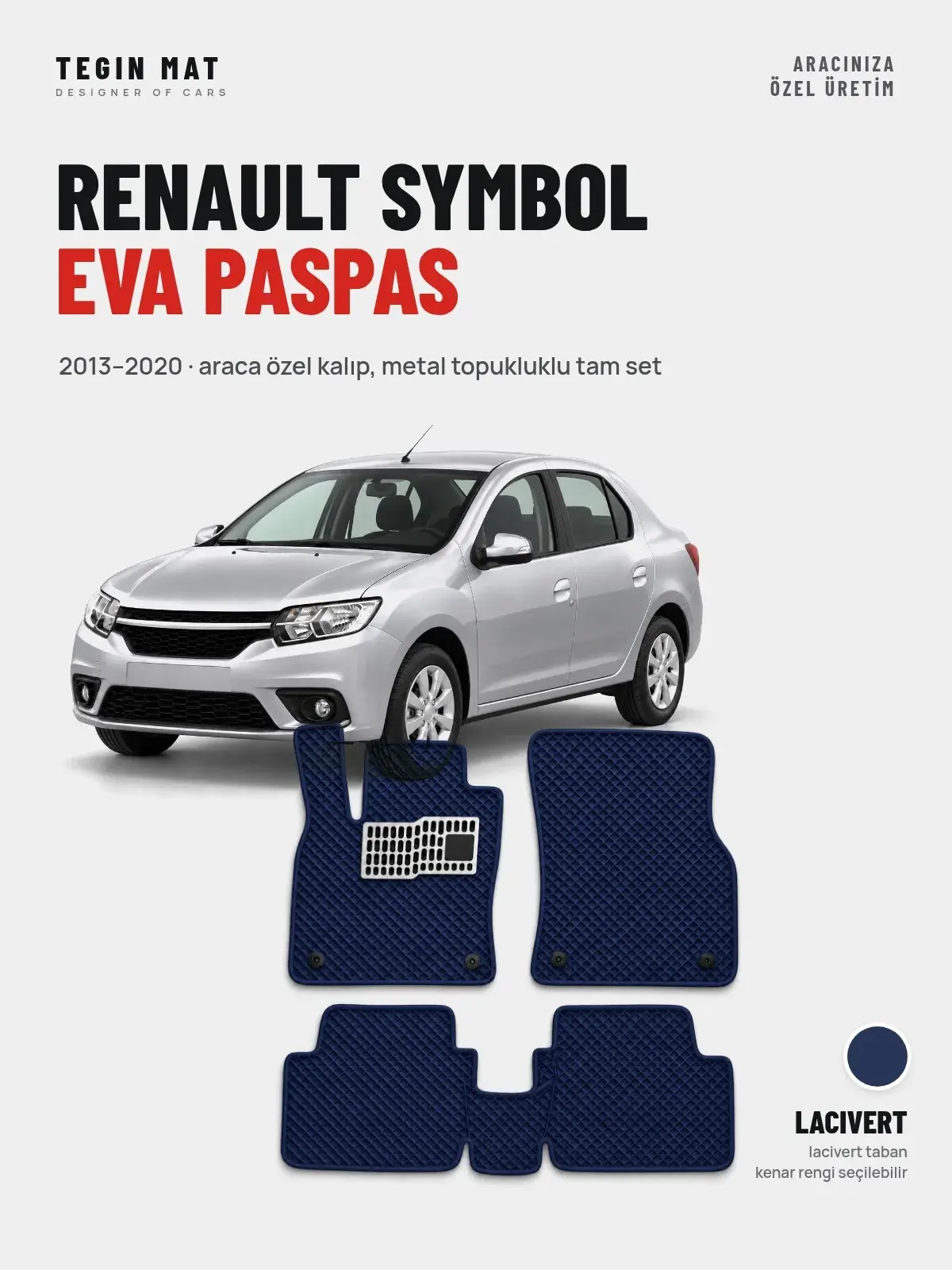 Renault Symbol EVA Oto Paspas Tam Set (2013–2020) Lacivert – Araca Özel Kalıp (1)