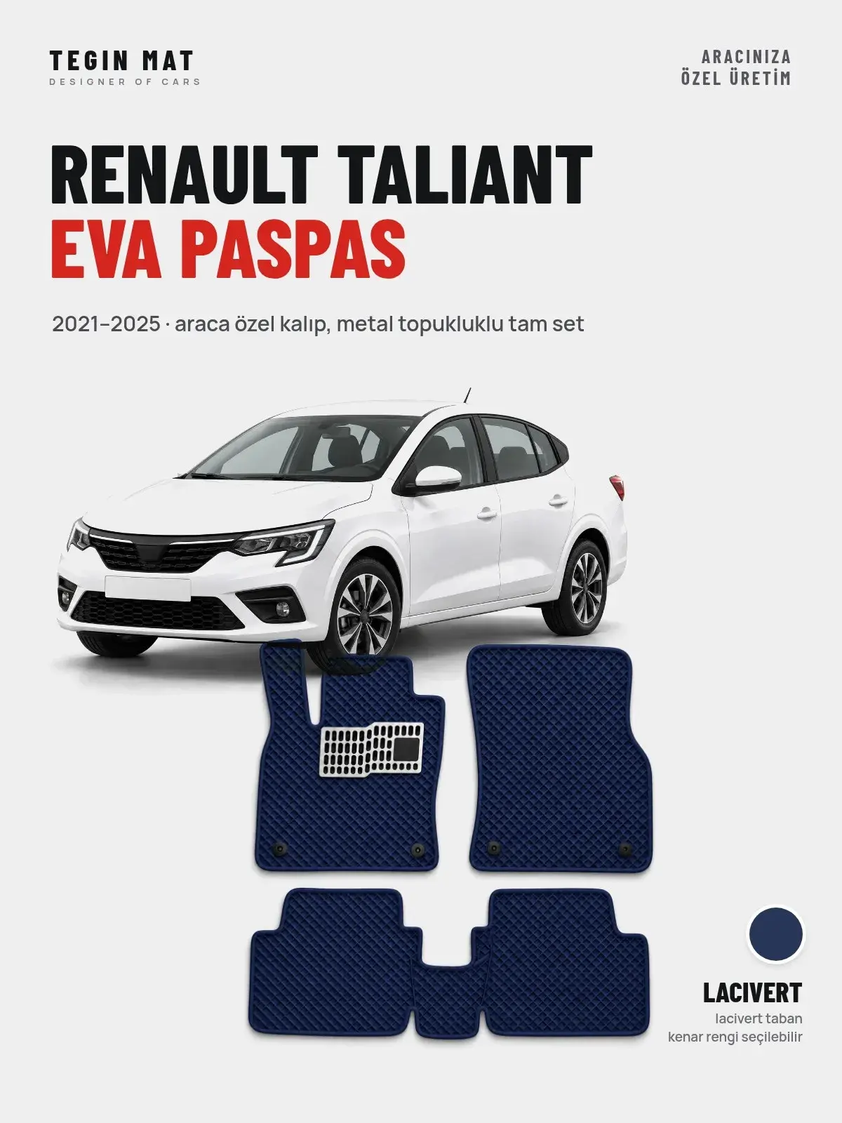 Renault Taliant EVA Oto Paspas Tam Set (2021–2025) Lacivert – Araca Özel Kalıp (1)