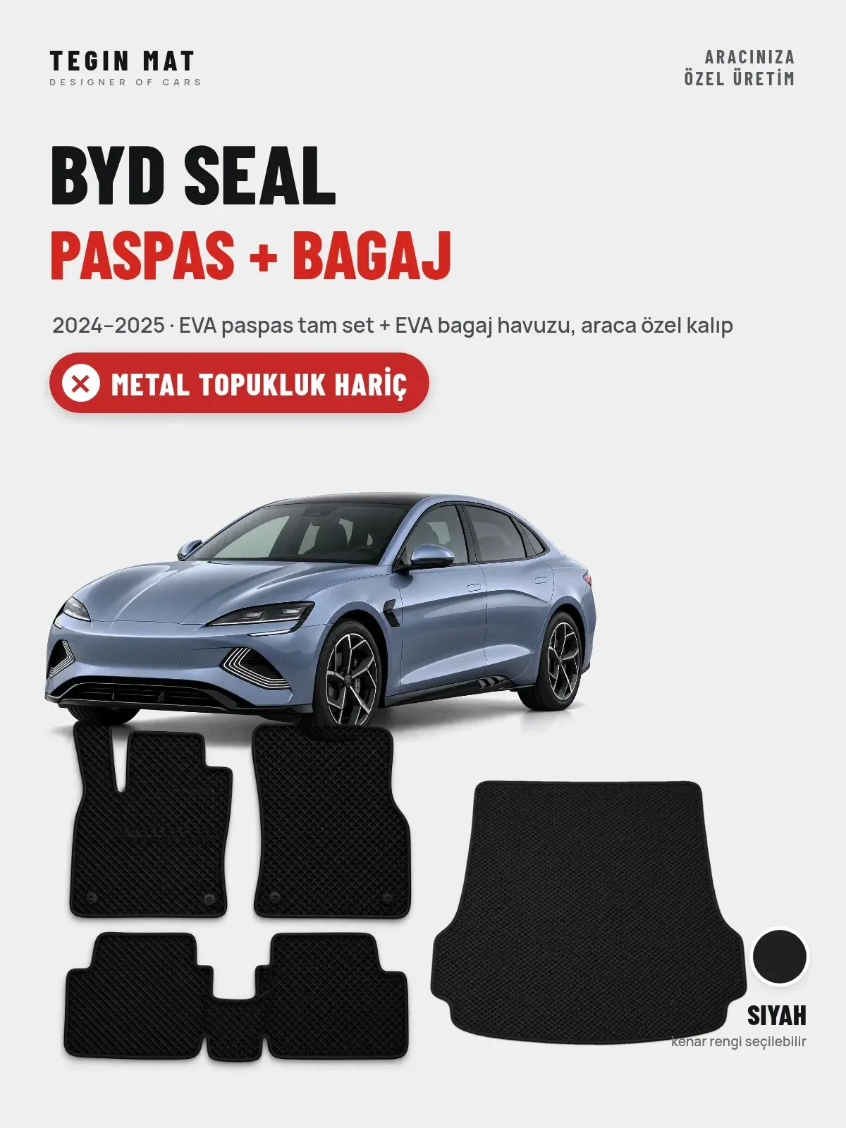 BYD Seal EVA Paspas + Bagaj Havuzu Seti (2024–2025) Siyah – Metal Topukluk Hariç (1)