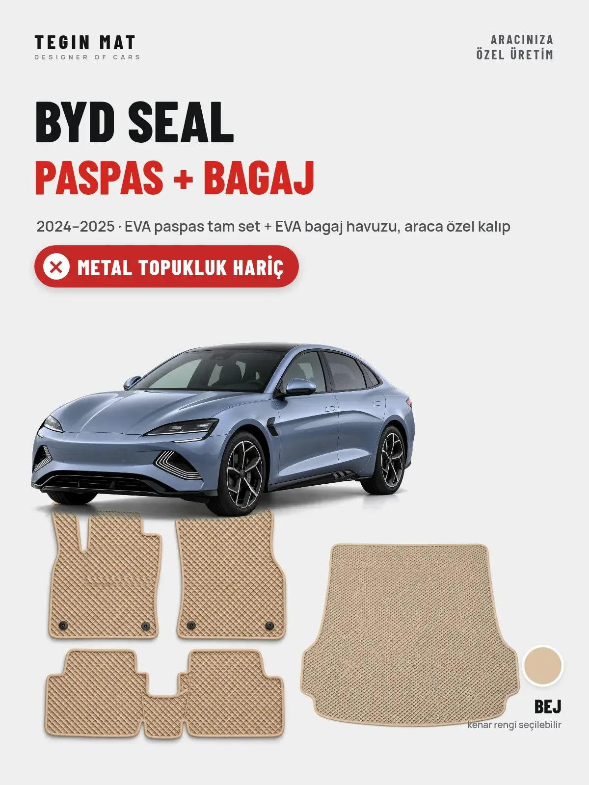 BYD Seal EVA Paspas + Bagaj Havuzu Seti (2024–2025) Bej – Metal Topukluk Hariç (1)