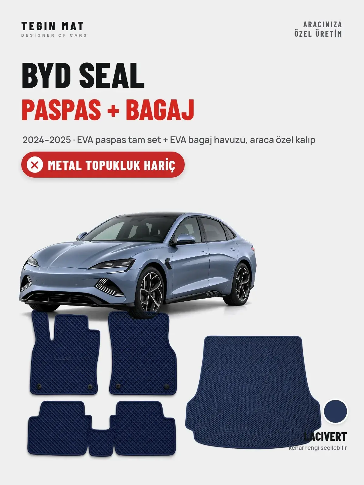 BYD Seal EVA Paspas + Bagaj Havuzu Seti (2024–2025) Lacivert – Metal Topukluk Hariç (1)
