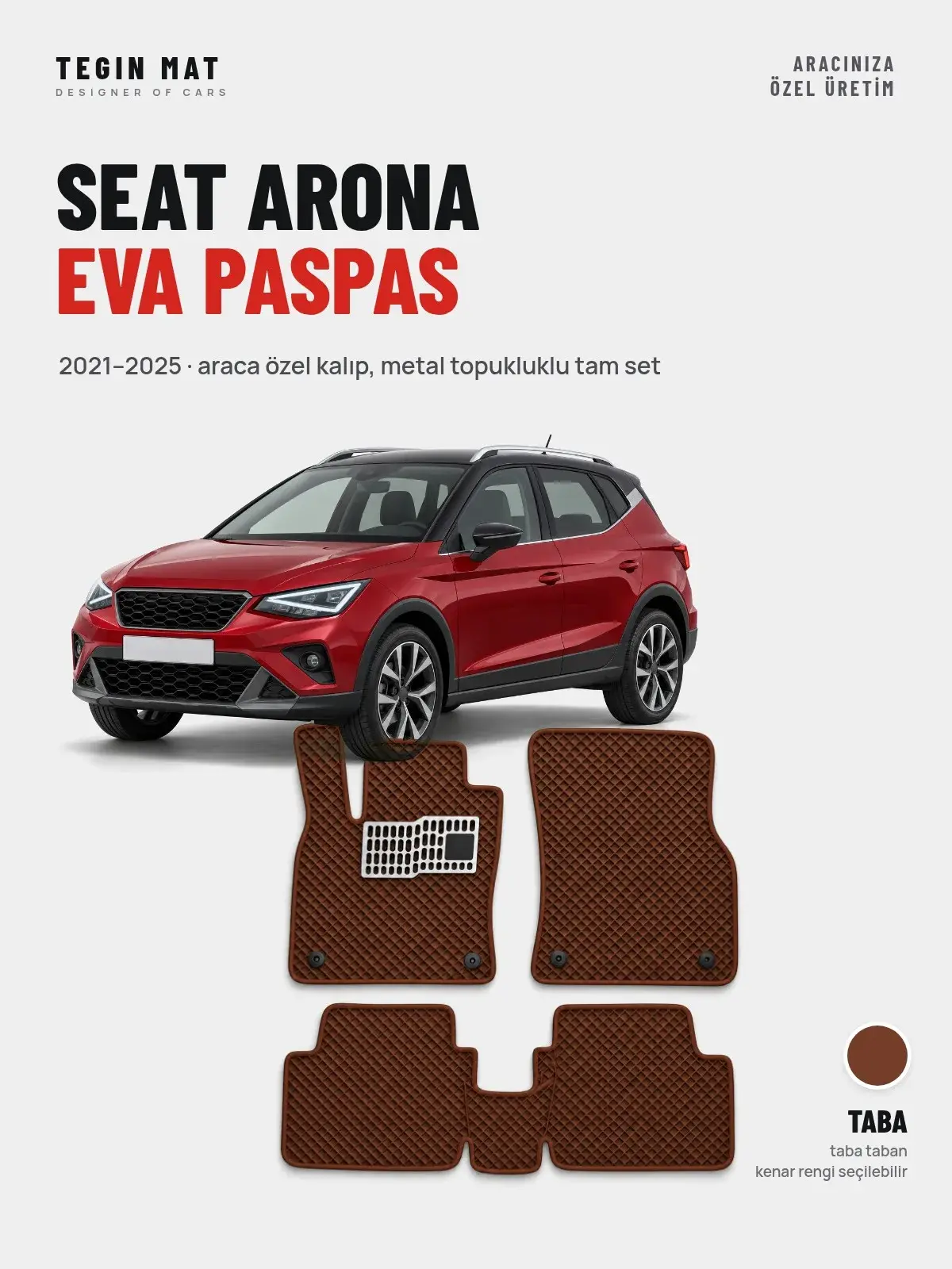 Seat Arona EVA Oto Paspas Tam Set (2021–2025) Taba – Araca Özel Kalıp (1)