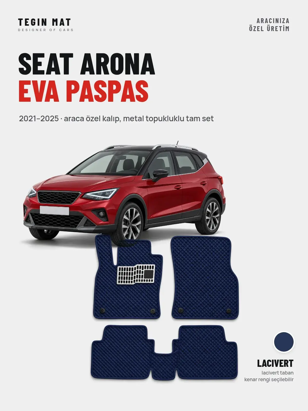 Seat Arona EVA Oto Paspas Tam Set (2021–2025) Lacivert – Araca Özel Kalıp (1)