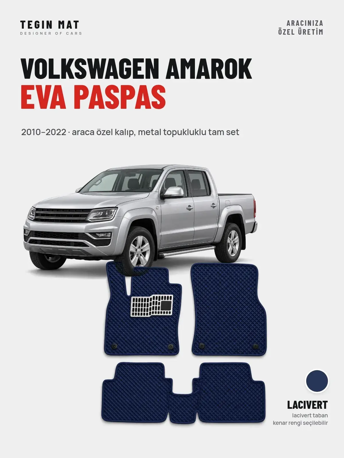 Volkswagen Amarok EVA Oto Paspas Tam Set (2010–2022) Lacivert – Araca Özel Kalıp (1)