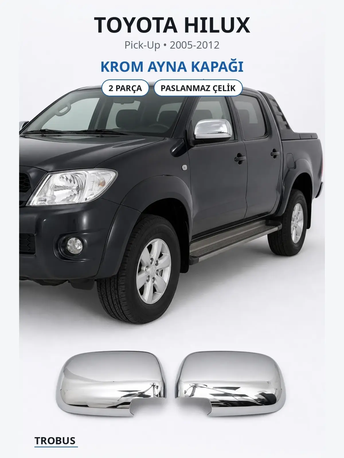 Toyota Hilux krom ayna kapağı 1