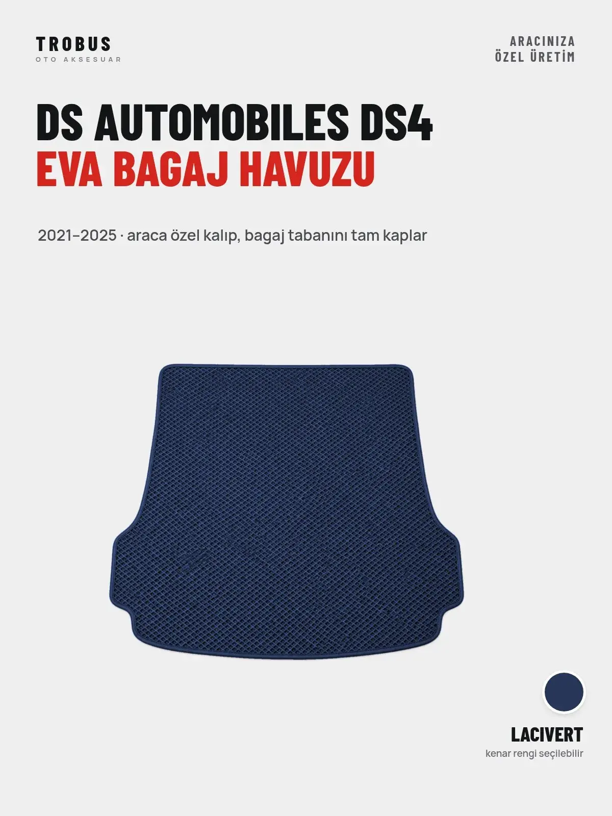 DS Automobiles DS4 EVA Bagaj Havuzu (2021–2025) Lacivert – Araca Özel Kalıp (1)