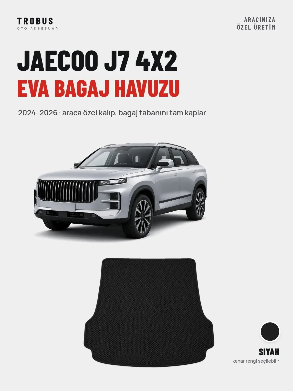 Jaecoo J7 4X2 EVA Bagaj Havuzu (2024–2026) Siyah – Araca Özel Kalıp (1)